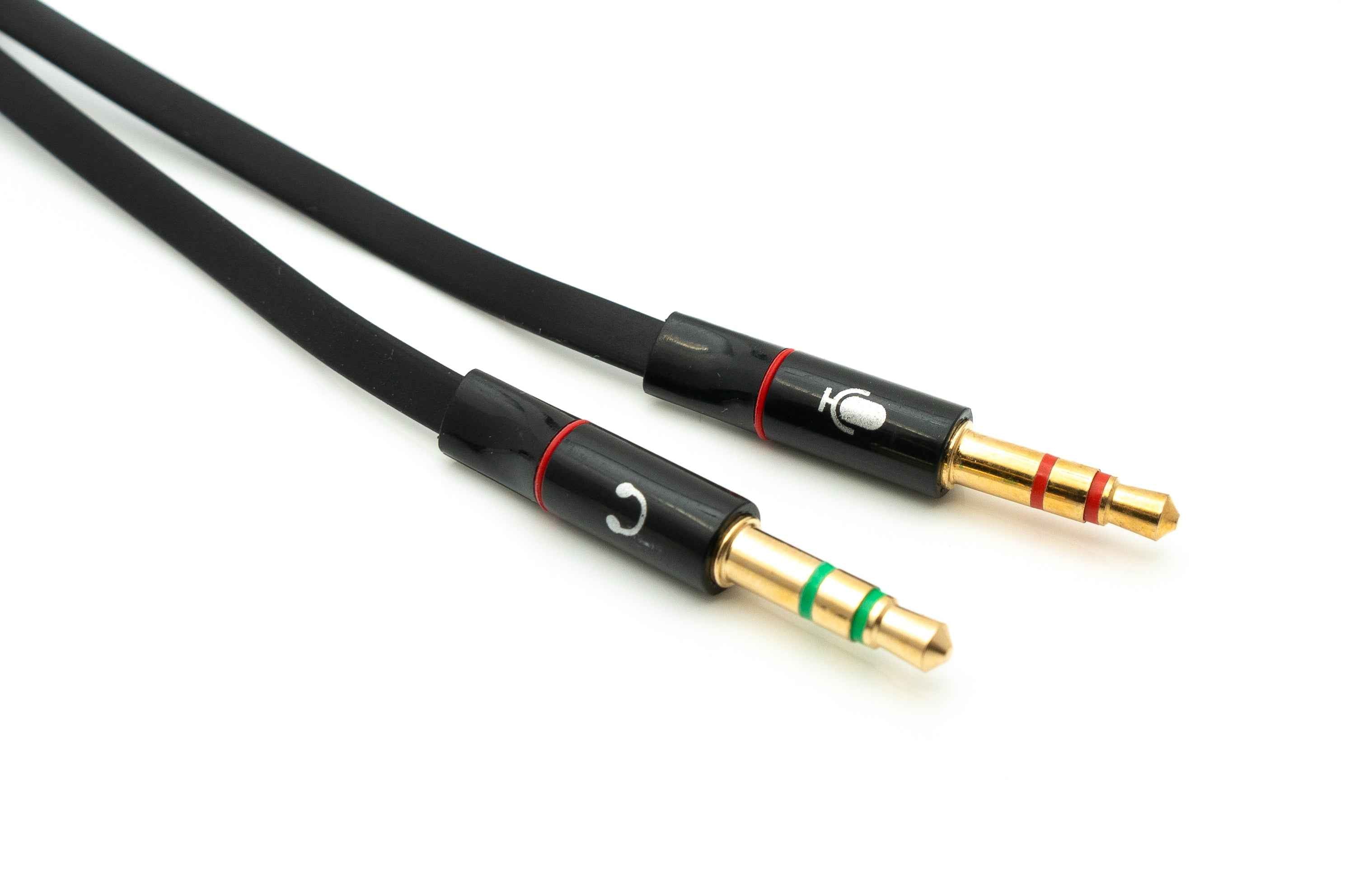 SYSTEM-S Audio Y Kabel 20 cm Stereo AUX Klinke 3,5 mm Buchse zu 2x Stecker flach Adapter