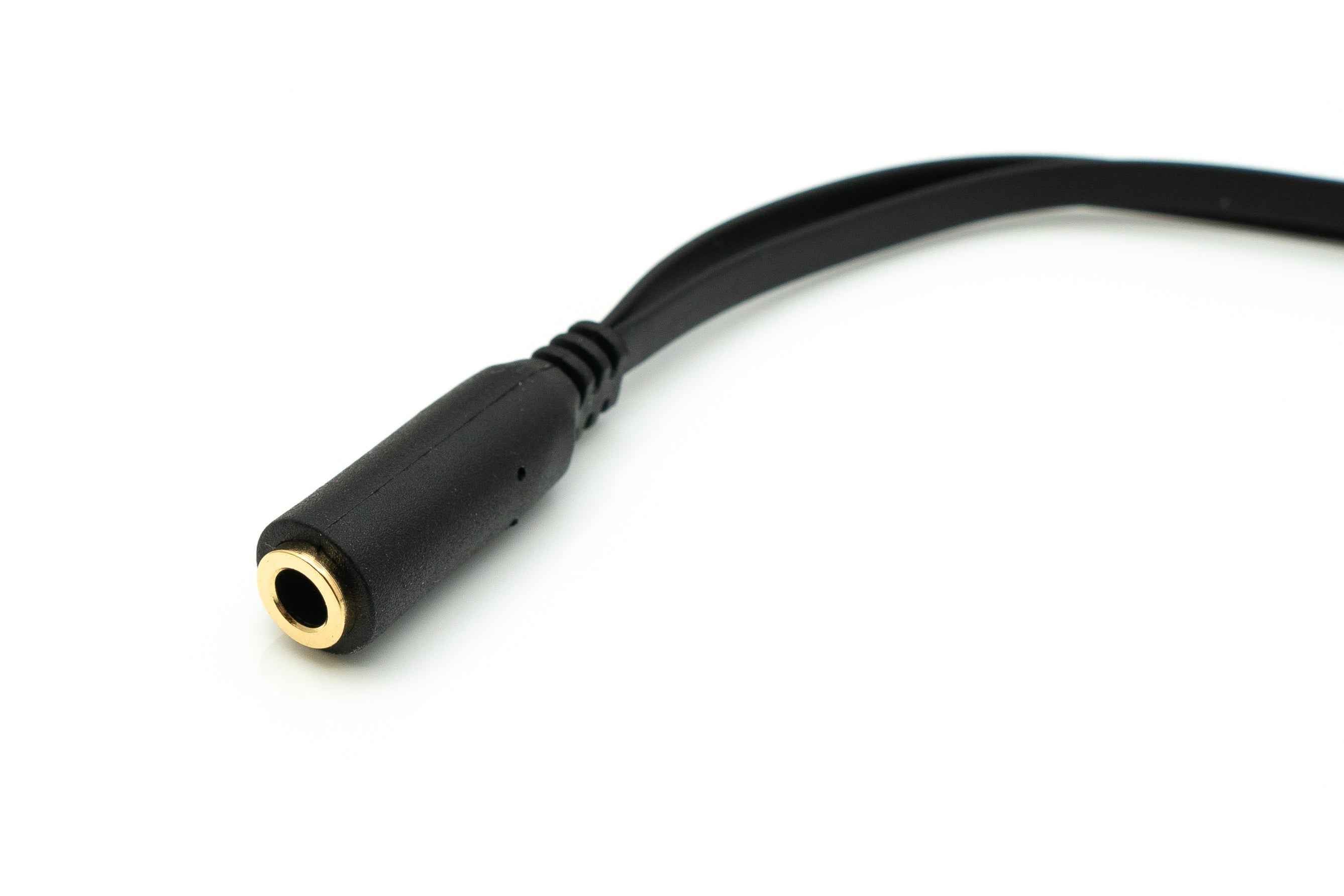 SYSTEM-S Audio Y Kabel 20 cm Stereo AUX Klinke 3,5 mm Buchse zu 2x Stecker flach Adapter