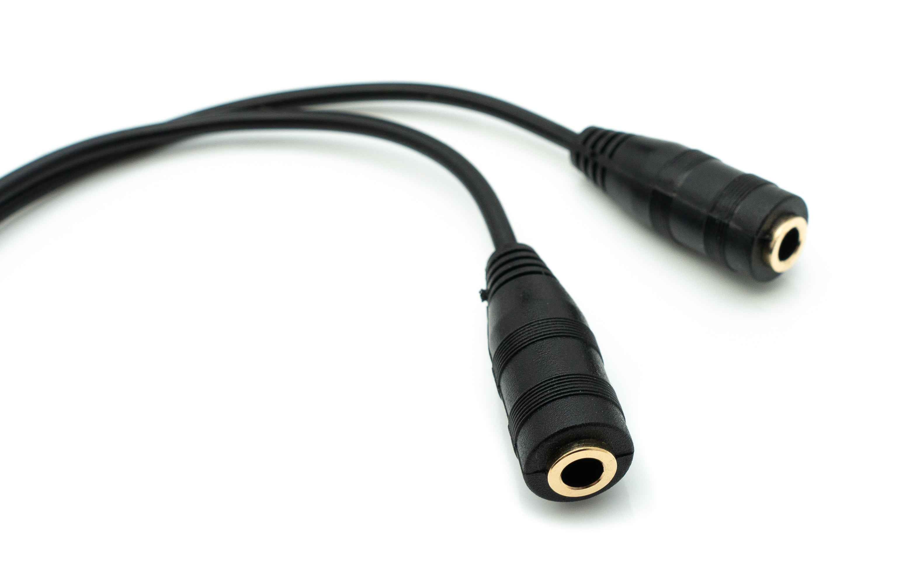 SYSTEM-S Audio Y Kabel 20 cm Stereo AUX Klinke 3,5mm Stecker zu 2x Buchse Adapter Schwarz