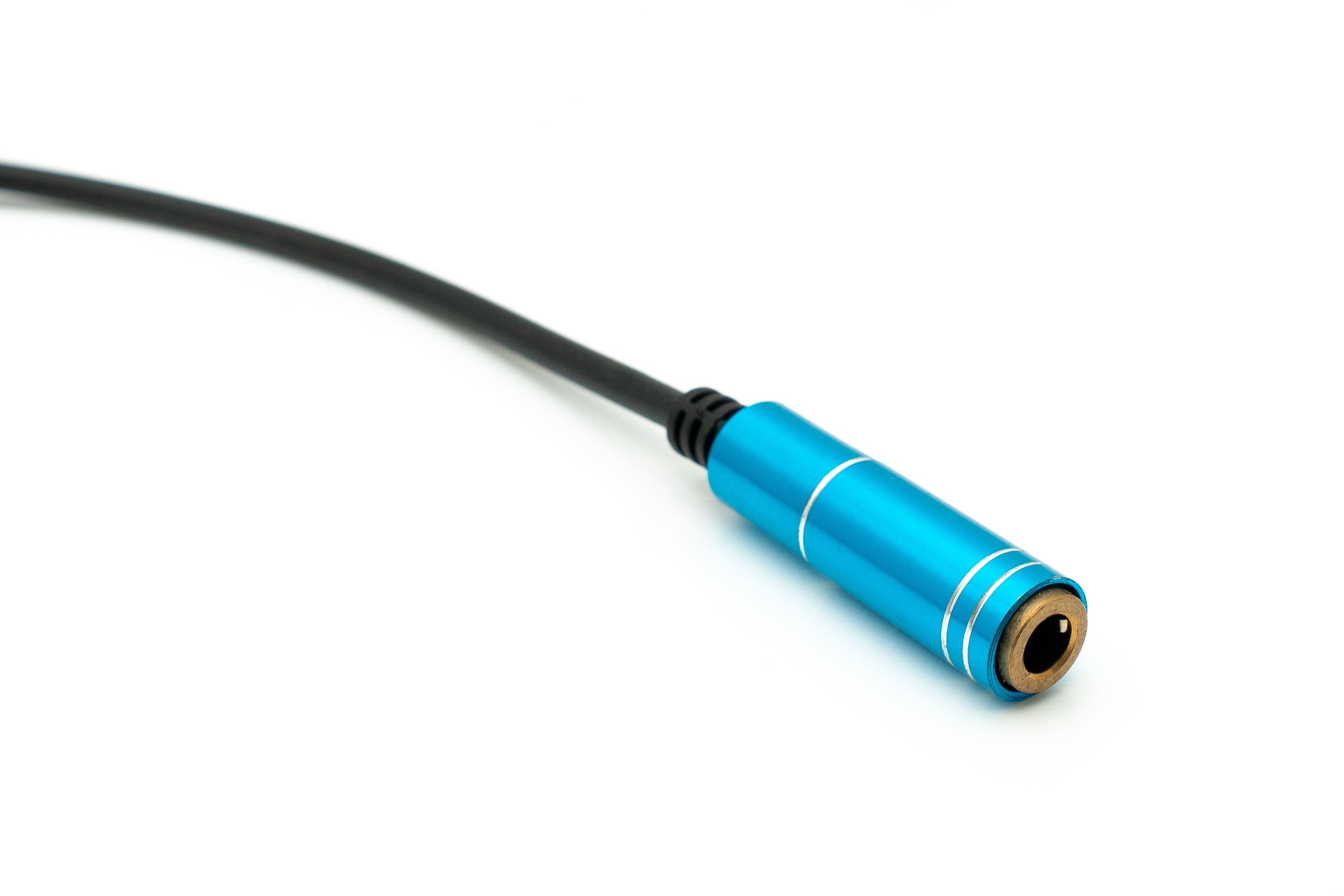 Audio Y-Kabel 20 cm Stereo AUX Klinke Buchse zu 2x Stecker Blau | System-S