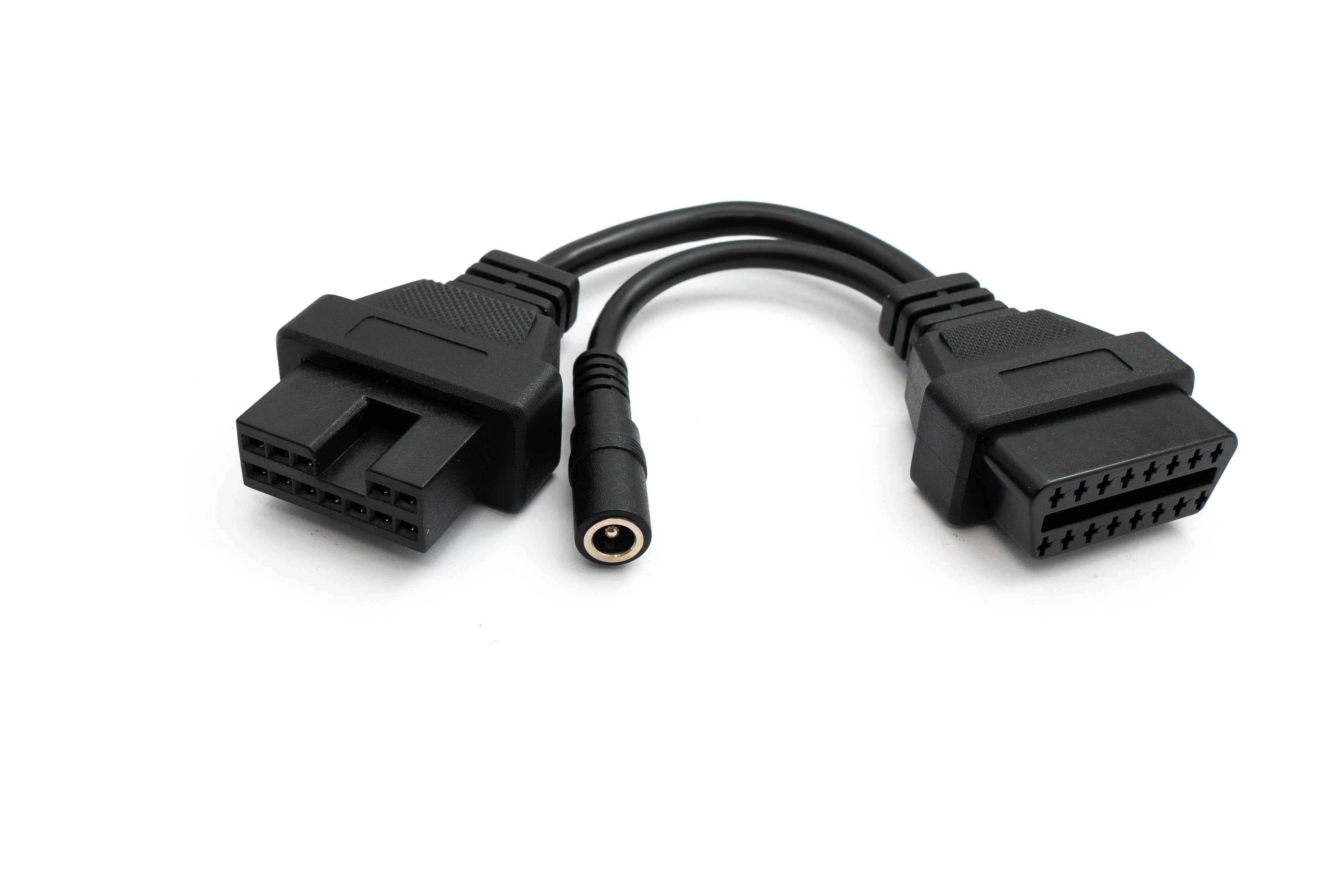 SYSTEM-S OBD Kabel 20 cm OBD 2 Buchse für Mitsubishi 12pin in Schwarz für Auto Diagnose