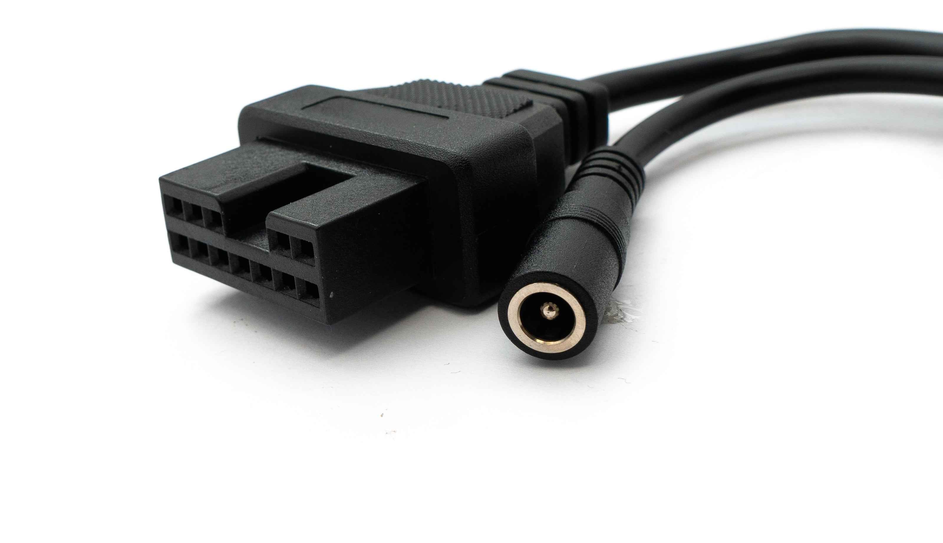 SYSTEM-S OBD Kabel 20 cm OBD 2 Buchse für Mitsubishi 12pin in Schwarz für Auto Diagnose