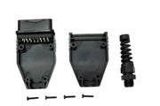 SYSTEM-S OBD Adapter OBD 2 16 pin Stecker Anschluss Kabel in Schwarz für Auto Diagnose