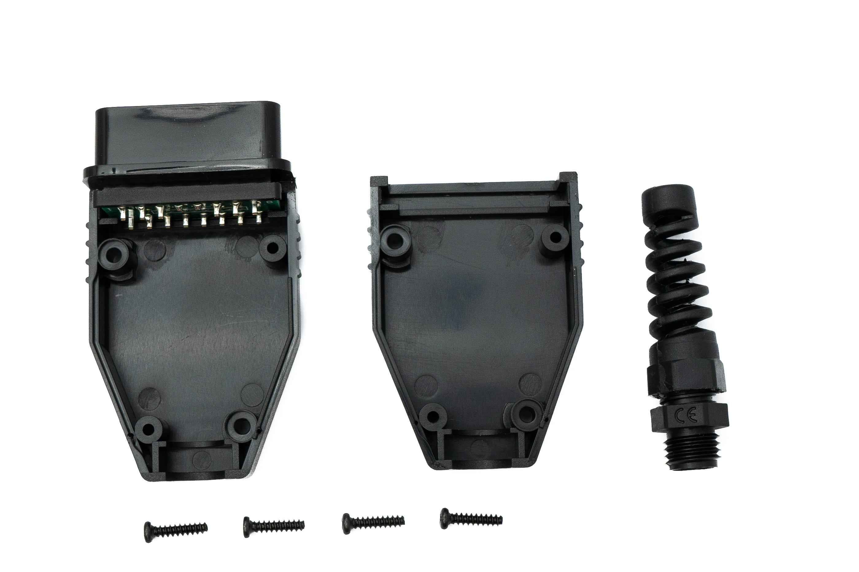 SYSTEM-S OBD Adapter OBD 2 16 pin Stecker Anschluss Kabel in Schwarz für Auto Diagnose