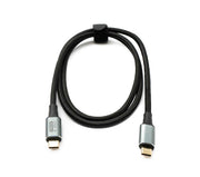 SYSTEM-S USB4 USB Kabel 100 cm Typ C Stecker zu Stecker 40 Gbit/s USB 4.0 geflochten Schwarz