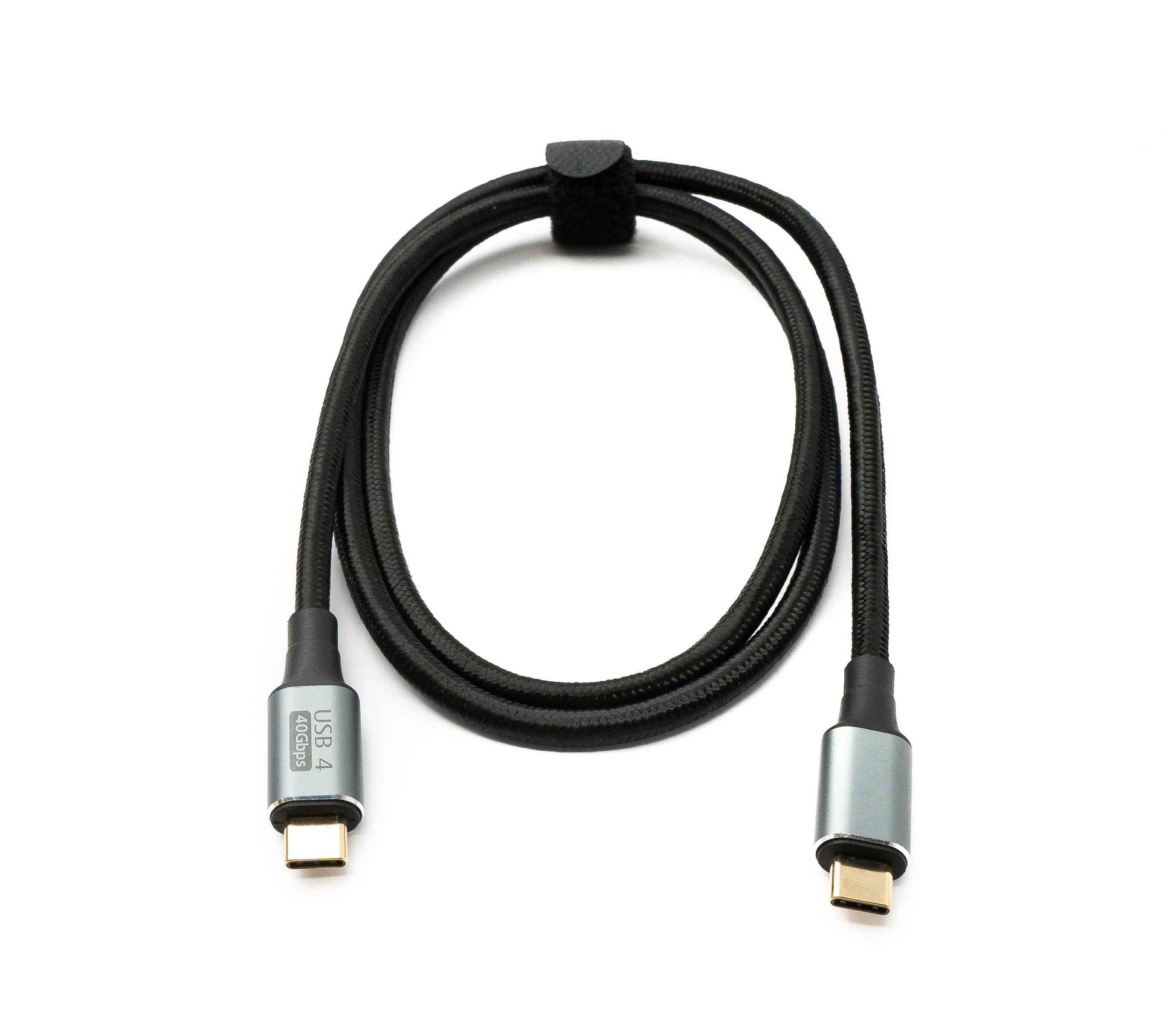 SYSTEM-S USB4 USB Kabel 100 cm Typ C Stecker zu Stecker 40 Gbit/s USB 4.0 geflochten Schwarz
