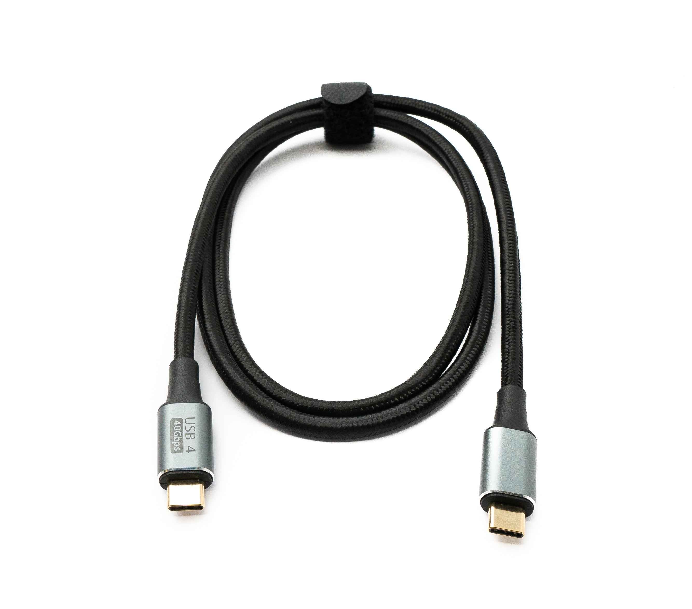 SYSTEM-S USB4 USB Kabel 100 cm Typ C Stecker zu Stecker 40 Gbit/s USB 4.0 geflochten Schwarz
