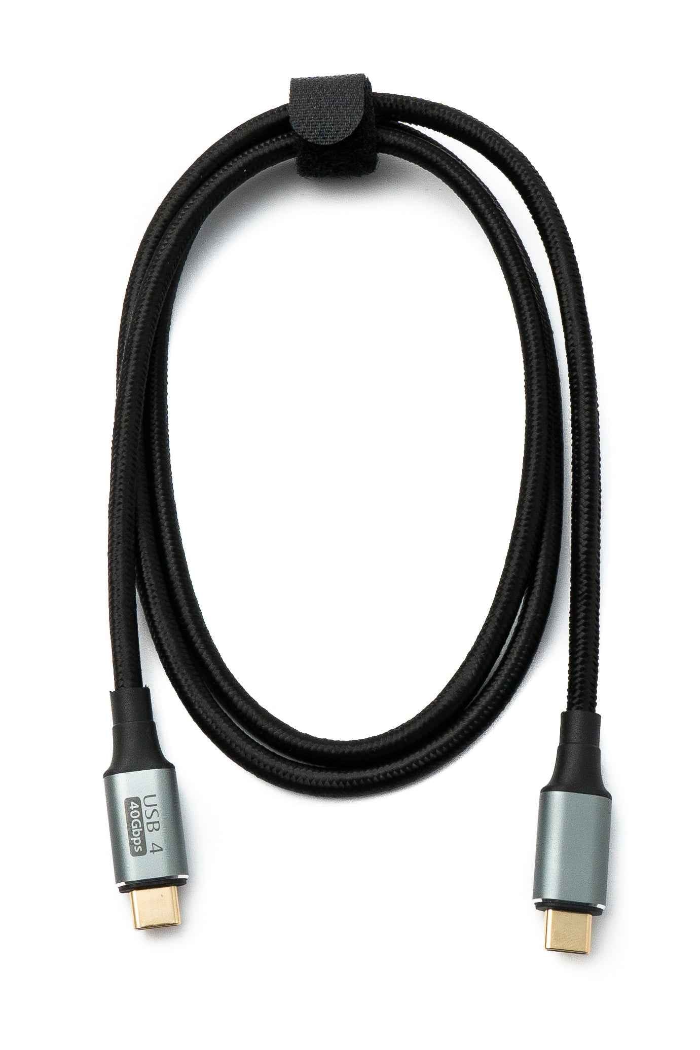SYSTEM-S USB4 USB Kabel 100 cm Typ C Stecker zu Stecker 40 Gbit/s USB 4.0 geflochten Schwarz