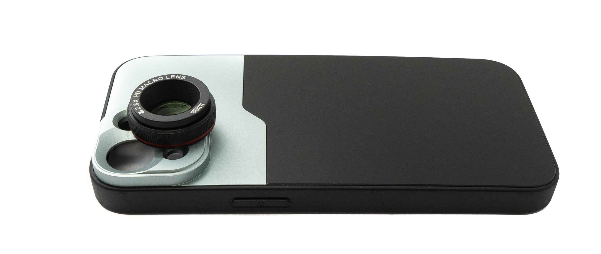 SYSTEM-S Makro Linse 2.8x HD Filter mit Hülle in Schwarz für iPhone 14