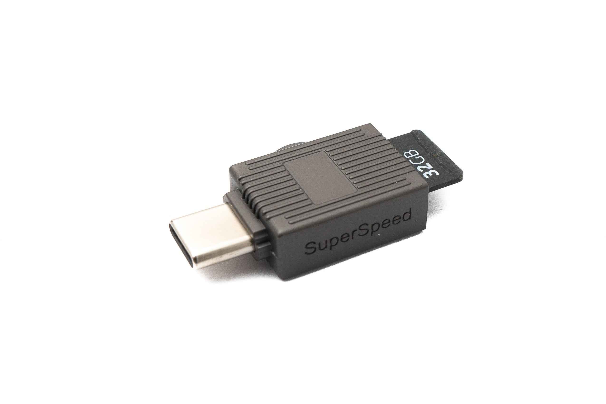 SYSTEM-S USB 3.1 Typ C Micro SD Karte Lesegerät Kartenleser SDXC Adapter in Grau