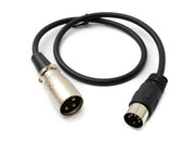 SYSTEM-S Audio Kabel 50 cm XLR 3 polig Stecker zu DIN 5 polig Stecker in Schwarz