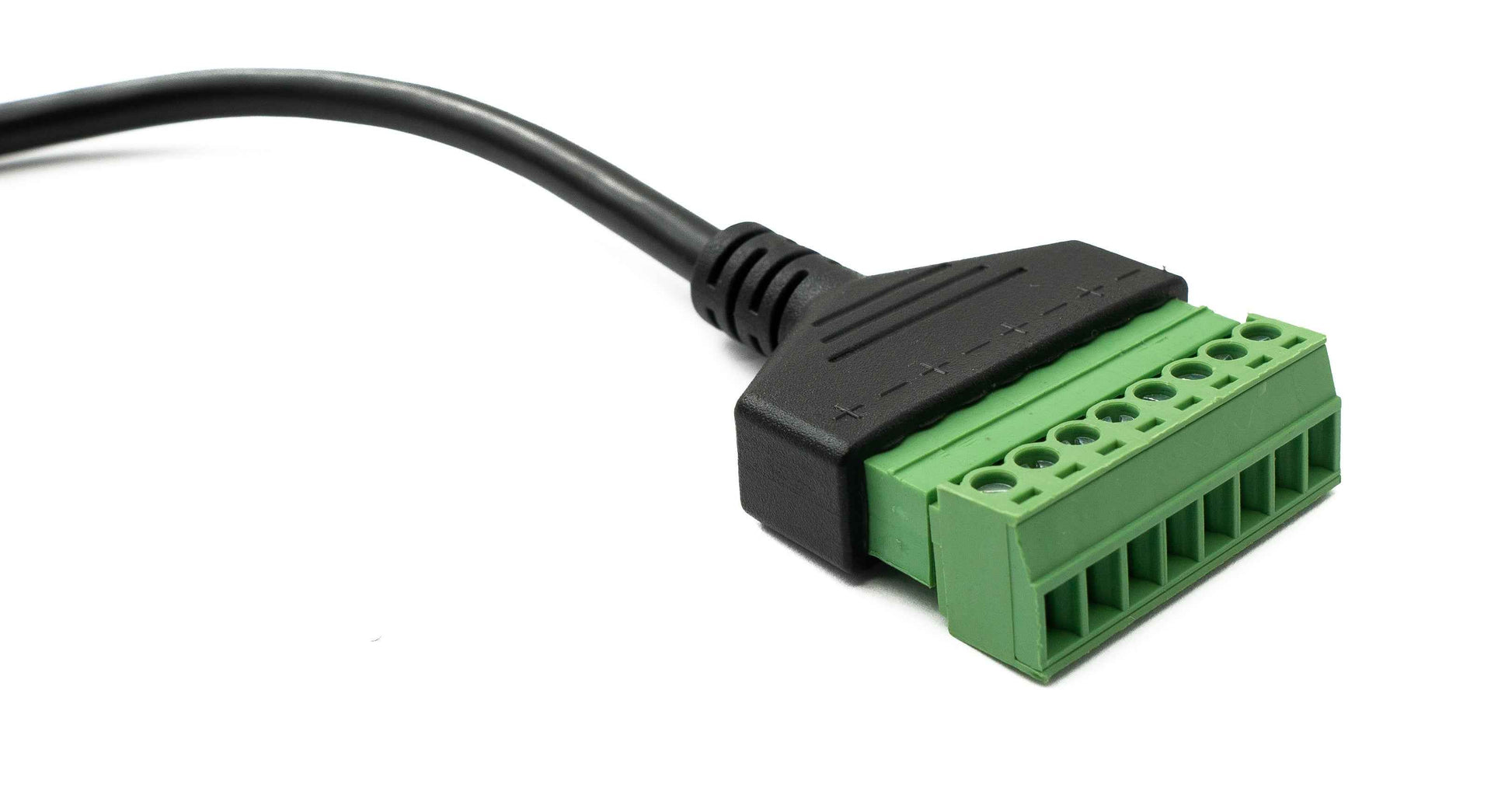 SYSTEM-S LAN Kabel 30 cm RJ45 Stecker zu 8 pin Terminalblock Winkel in Schwarz
