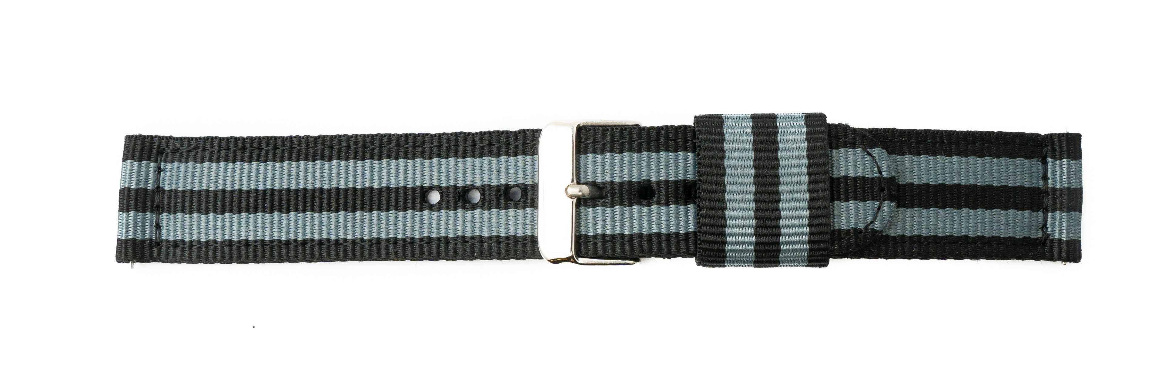 SYSTEM-S Armband 20 mm aus Nylon für Samsung Galaxy Watch 4 Smartwatch in Blau Grau