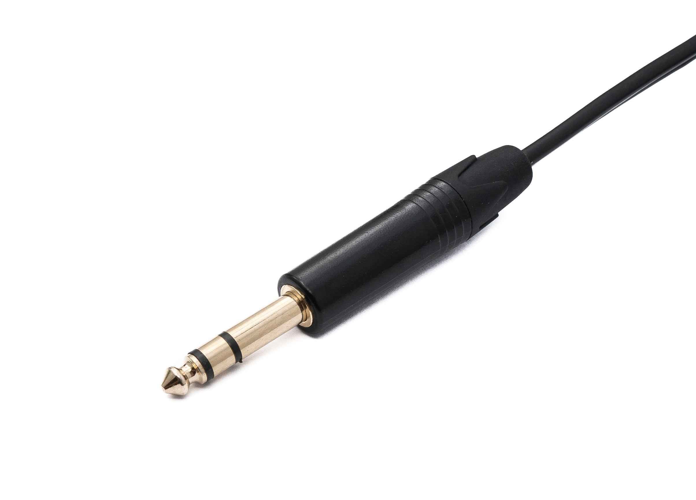 SYSTEM-S Audio Y Klinke Kabel 100 cm 2x 6,35 mm 2 polig Stecker zu 1x Stecker AUX