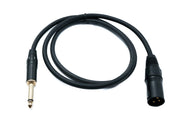 SYSTEM-S Audio XLR Kabel 100 cm 3 polig Stecker zu Klinke AUX 6,35 mm 2 polig TS Stecker