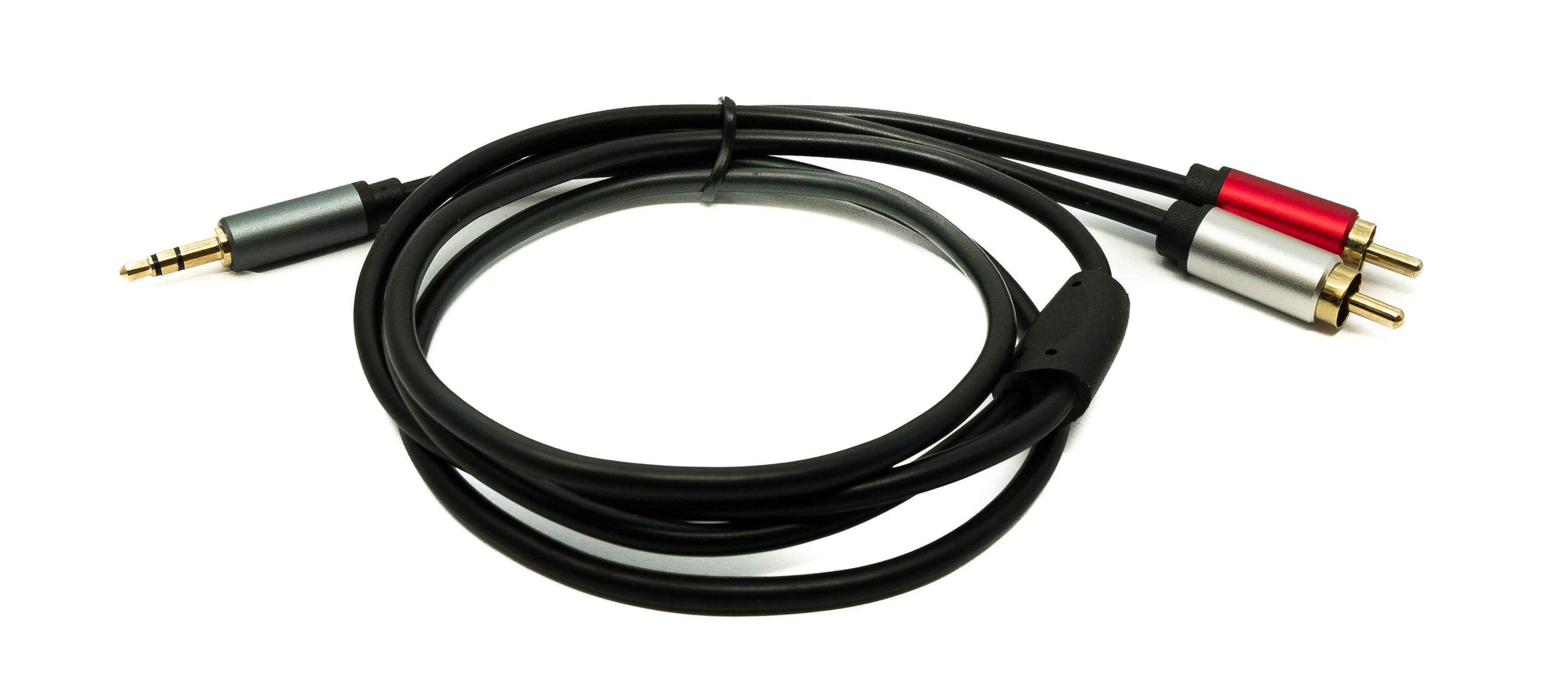 SYSTEM-S Audio Cinch 2 RCA Kabel 100 cm Stecker zu AUX Klinke 3,5 mm 3 polig Stecker