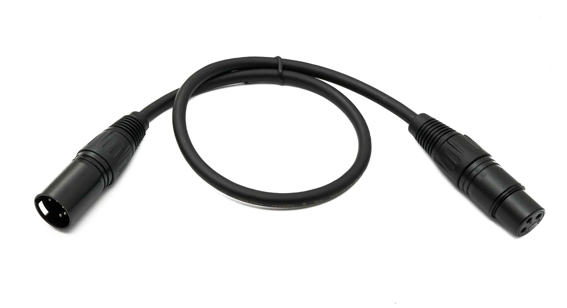 SYSTEM-S Audio XLR Kabel 50 cm 5 polig Stecker zu 3 polig Buchse in Schwarz