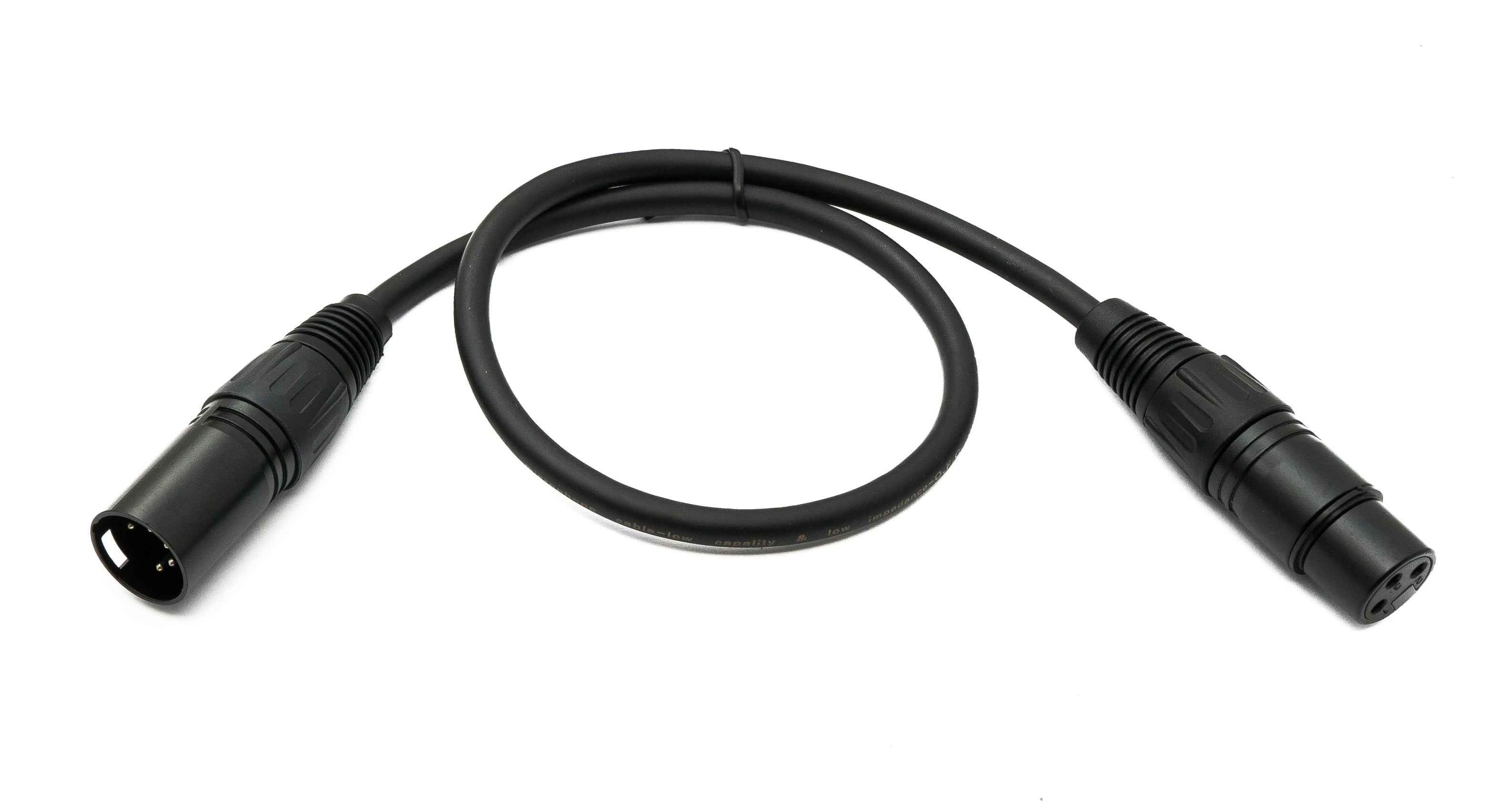SYSTEM-S Audio XLR Kabel 50 cm 5 polig Stecker zu 3 polig Buchse in Schwarz