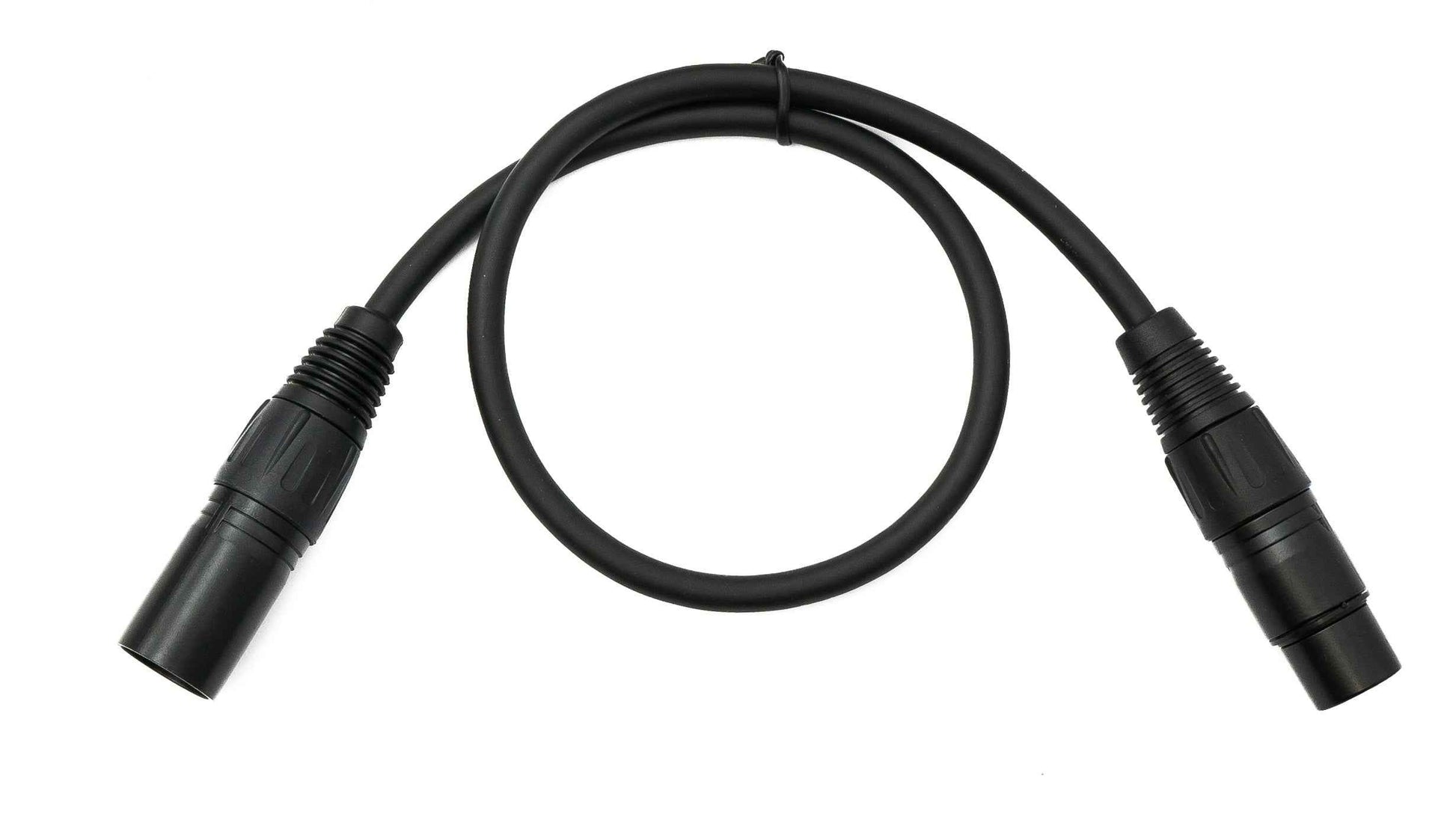 SYSTEM-S Audio XLR Kabel 50 cm 5 polig Stecker zu 3 polig Buchse in Schwarz