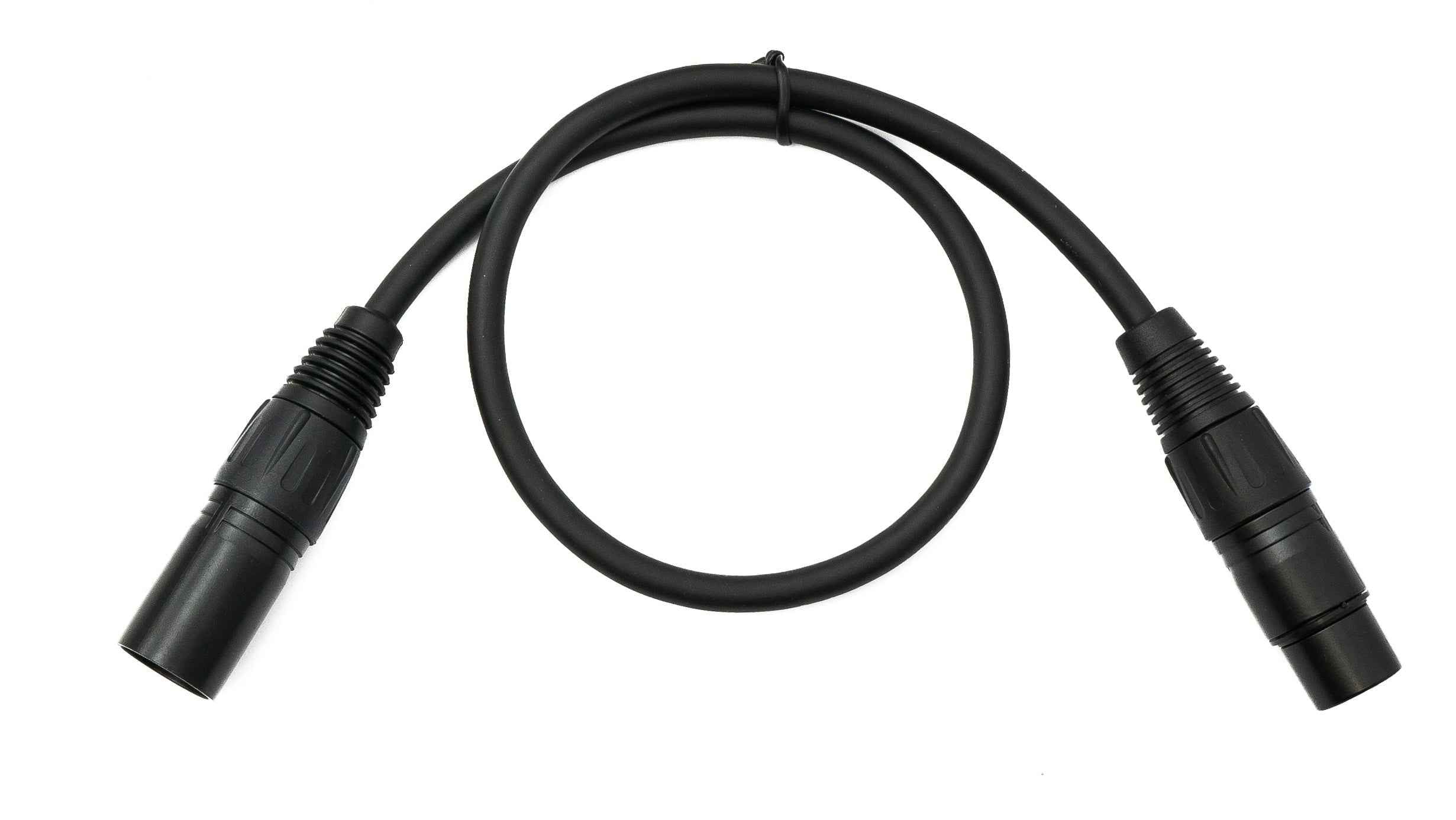 SYSTEM-S Audio XLR Kabel 50 cm 5 polig Stecker zu 3 polig Buchse in Schwarz