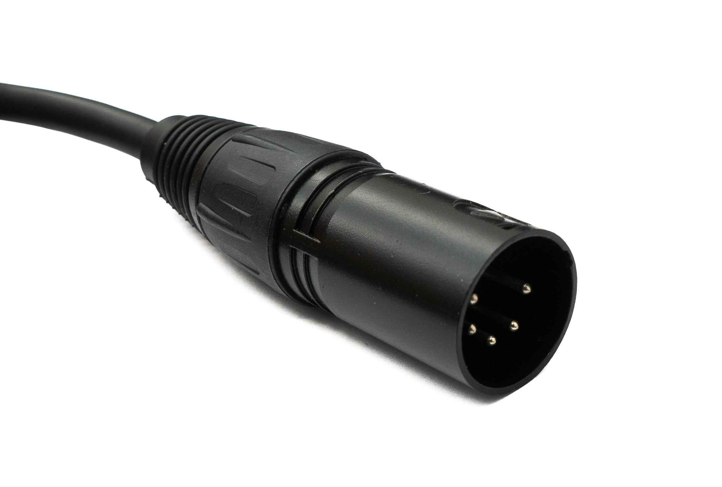SYSTEM-S Audio XLR Kabel 50 cm 5 polig Stecker zu 3 polig Buchse in Schwarz