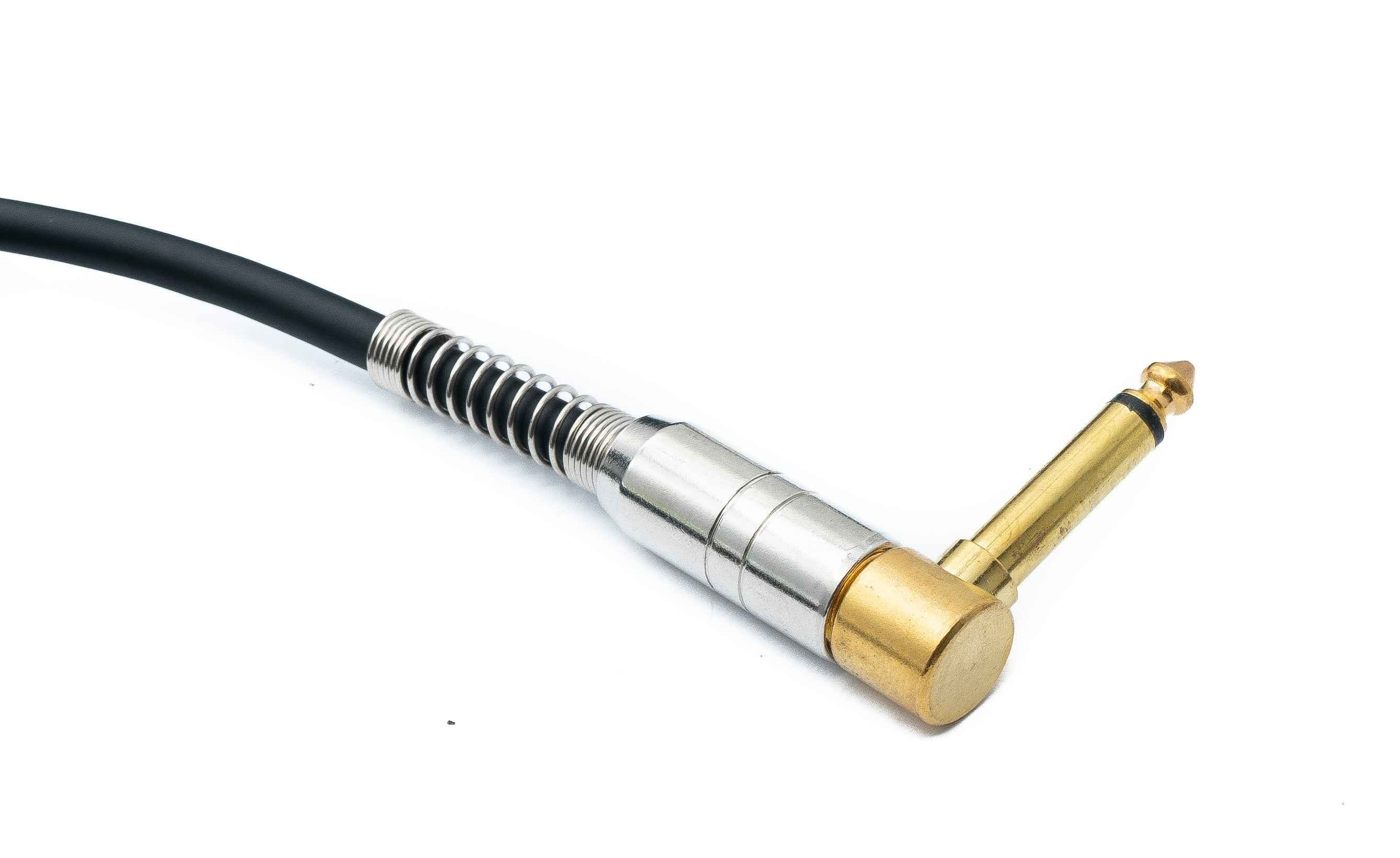 SYSTEM-S Audio Klinke Kabel 100 cm 6,35 mm 2 polig Stecker zu Stecker Knickschutz Winkel AUX