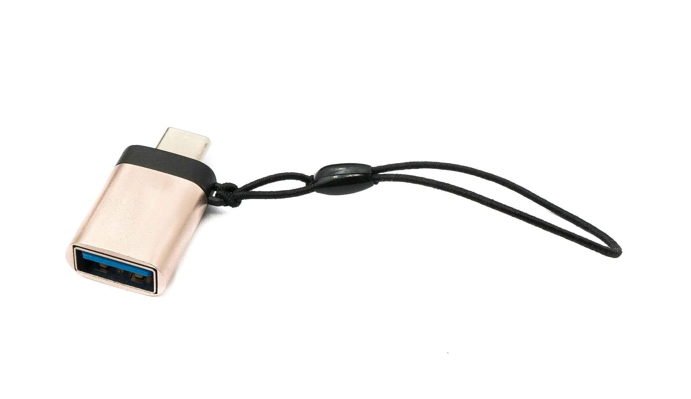 SYSTEM-S USB 3.1 Adapter Typ C Stecker zu 3.0 Typ A Buchse Schlaufe in Rosa Gelb
