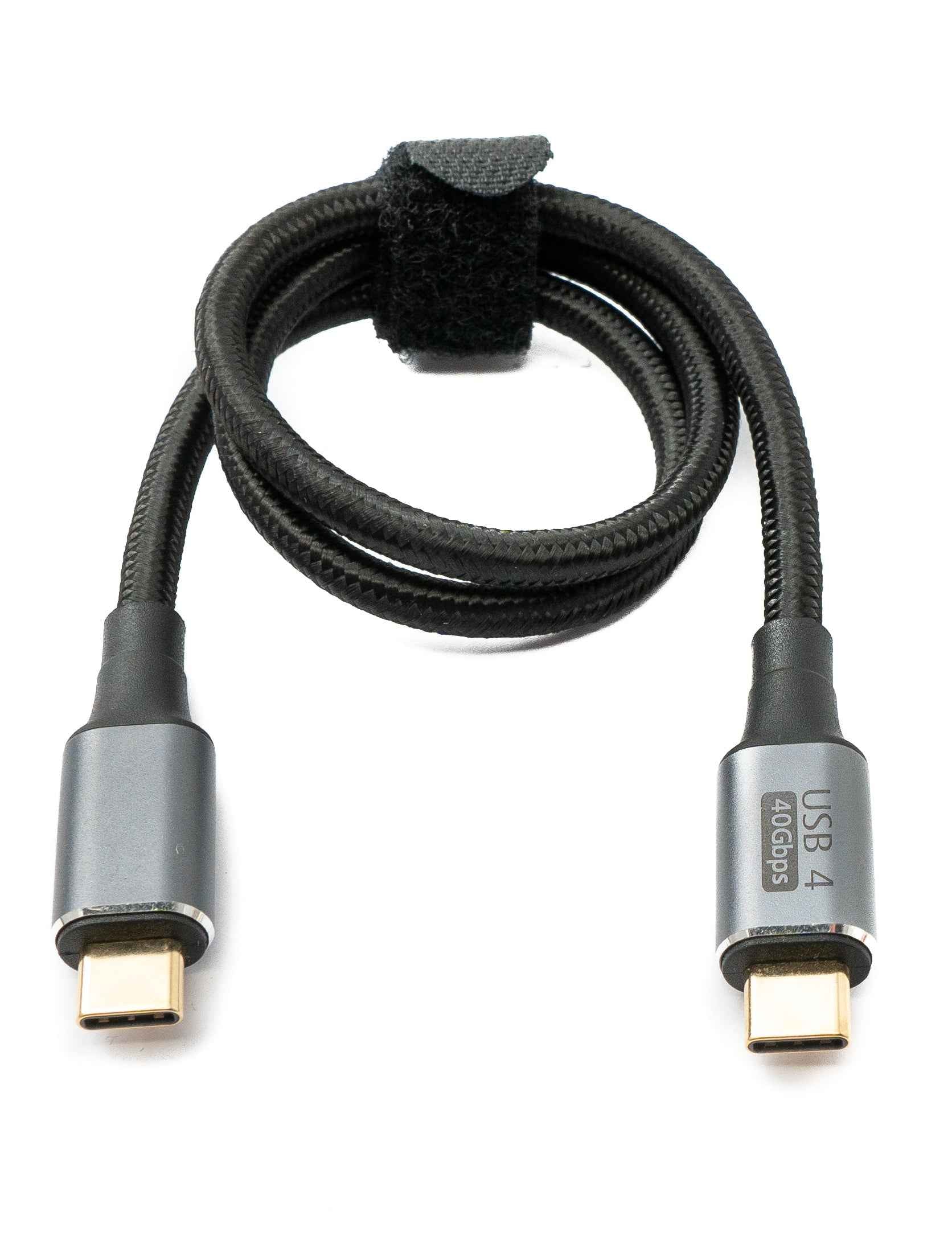 SYSTEM-S USB4 USB Kabel 50 cm Typ C Stecker zu Stecker 40 Gbit/s USB 4.0 geflochten Schwarz