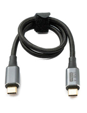 SYSTEM-S USB4 USB Kabel 50 cm Typ C Stecker zu Stecker 40 Gbit/s USB 4.0 geflochten Schwarz