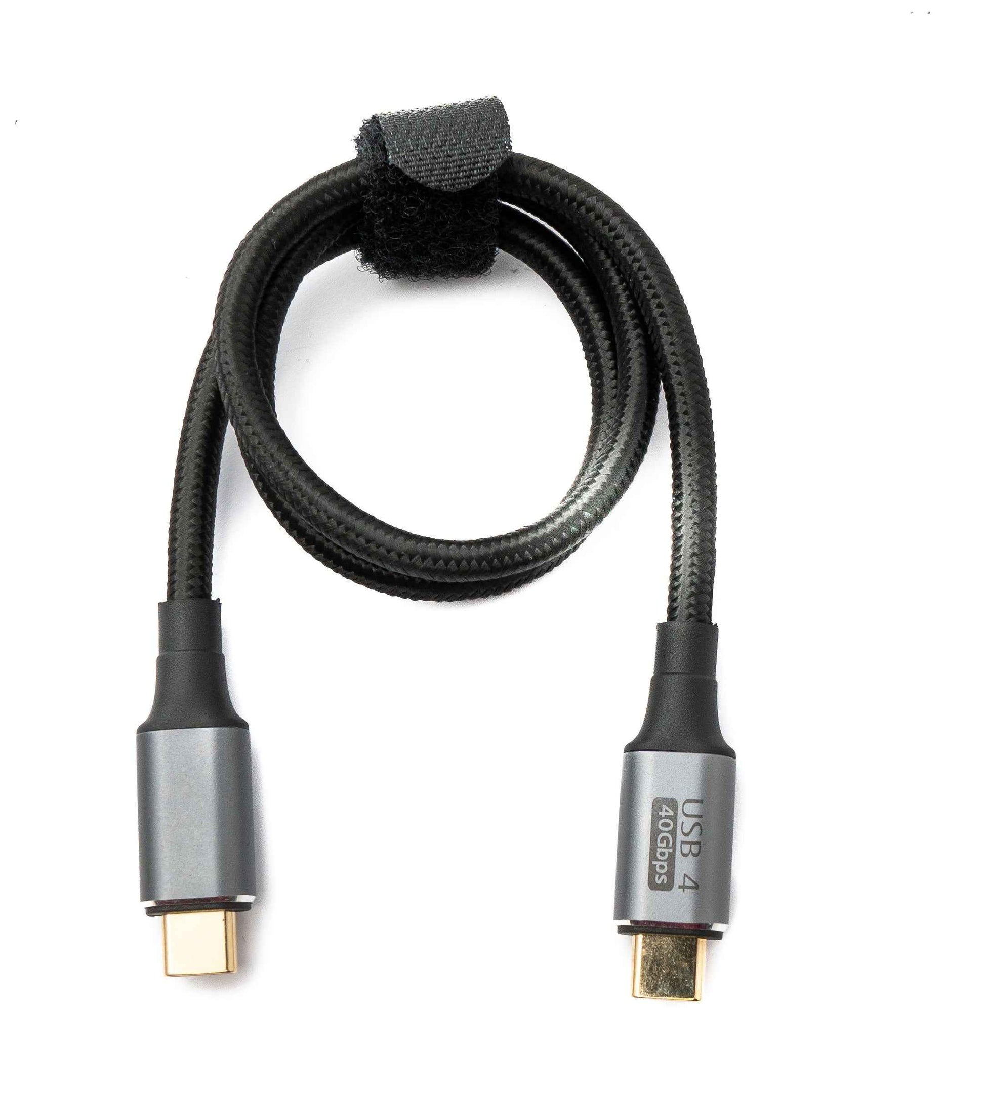 SYSTEM-S USB4 USB Kabel 50 cm Typ C Stecker zu Stecker 40 Gbit/s USB 4.0 geflochten Schwarz