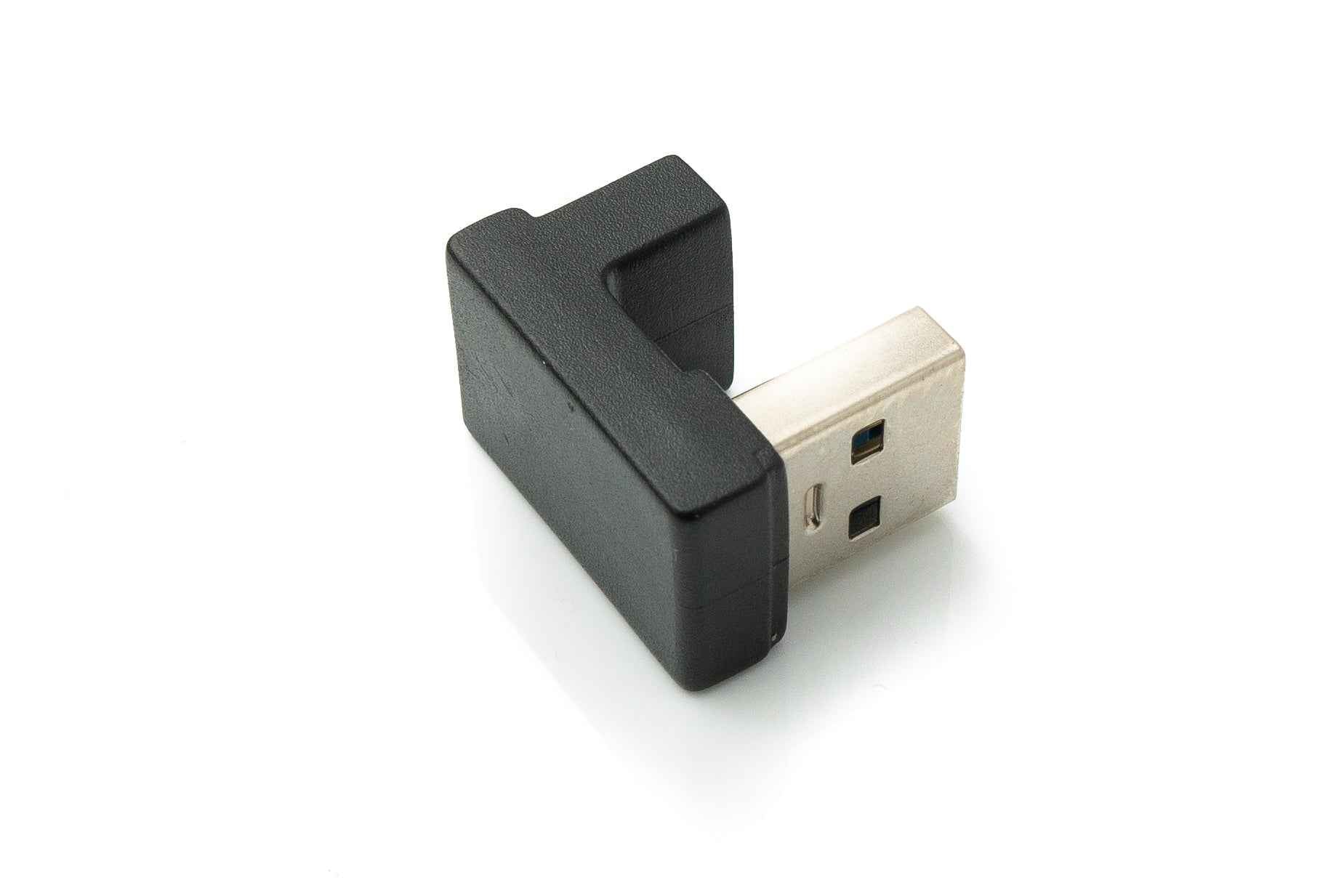 SYSTEM-S USB 3.1 Gen 2 U Turn 180° Adapter Typ C Buchse zu 3.0 Typ A Stecker in Schwarz