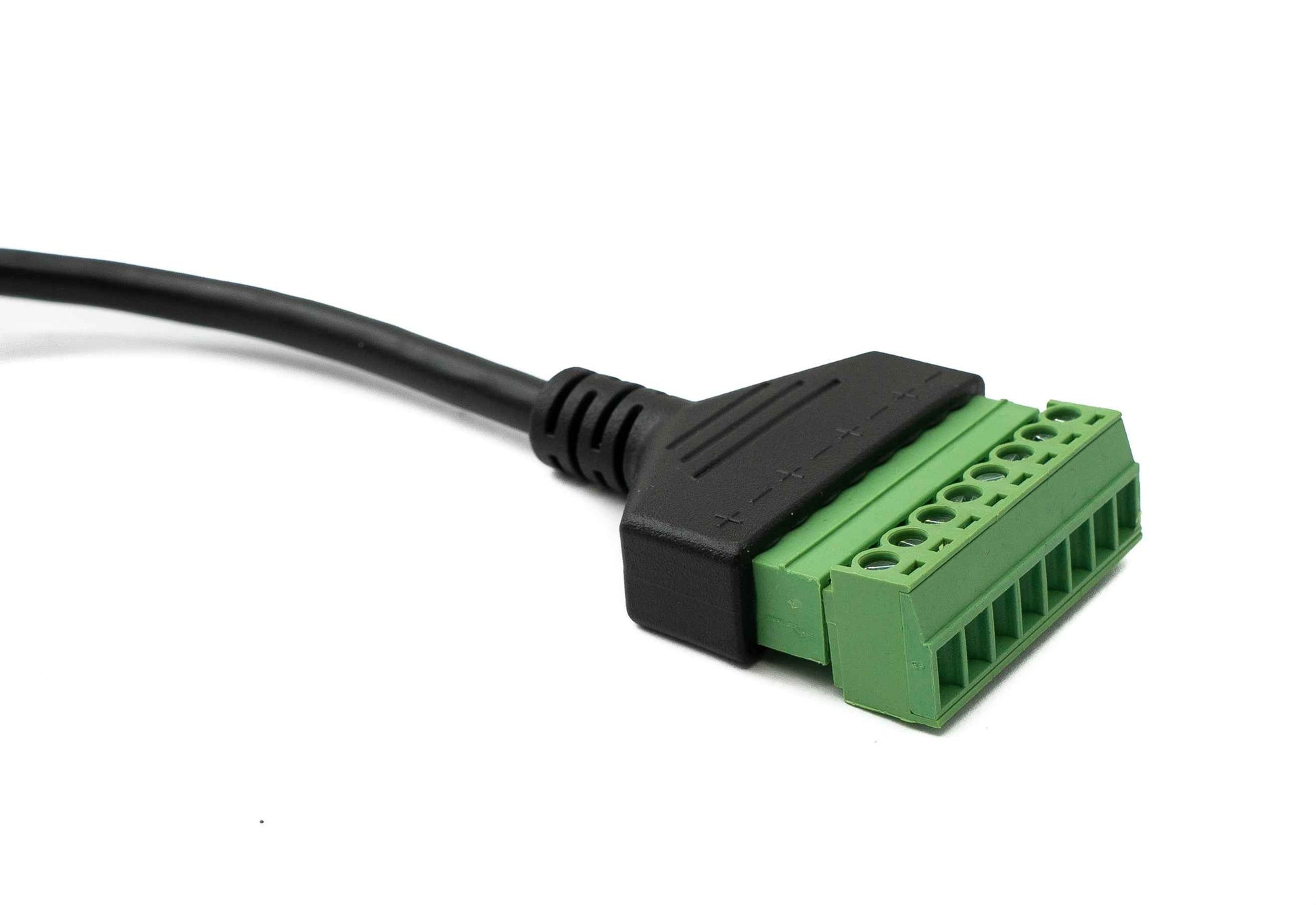 SYSTEM-S LAN Kabel 30 cm RJ45 Stecker zu 8 pin Terminalblock Winkel in Schwarz