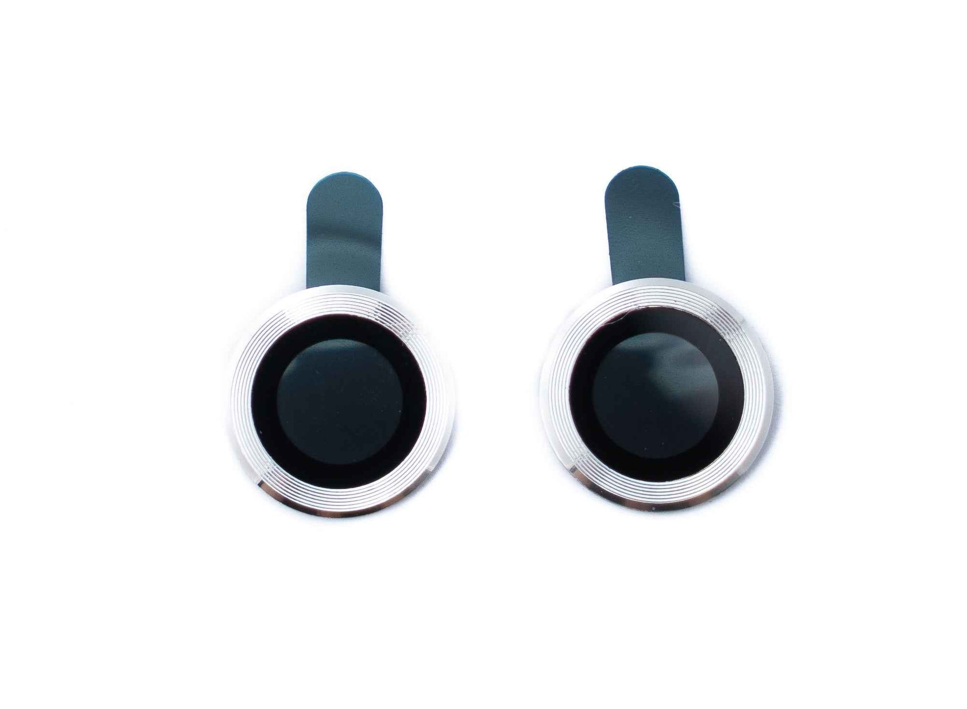 SYSTEM-S Kamera Schutz Linse Objektiv Abdeckung aus Glas Metall für iPhone 12 + Mini Grau