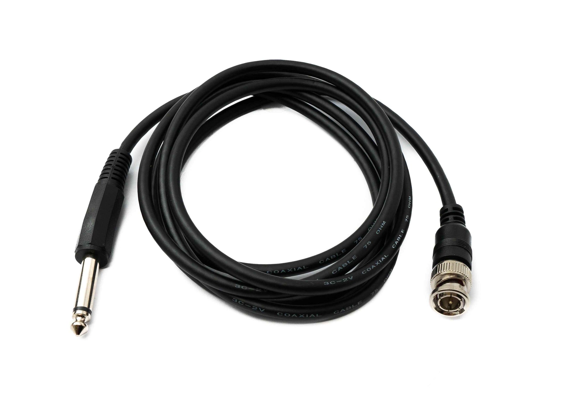 SYSTEM-S Audio Kabel 180 cm 6.35 mm Klinke Stecker zu BNC Buchse AUX in Schwarz