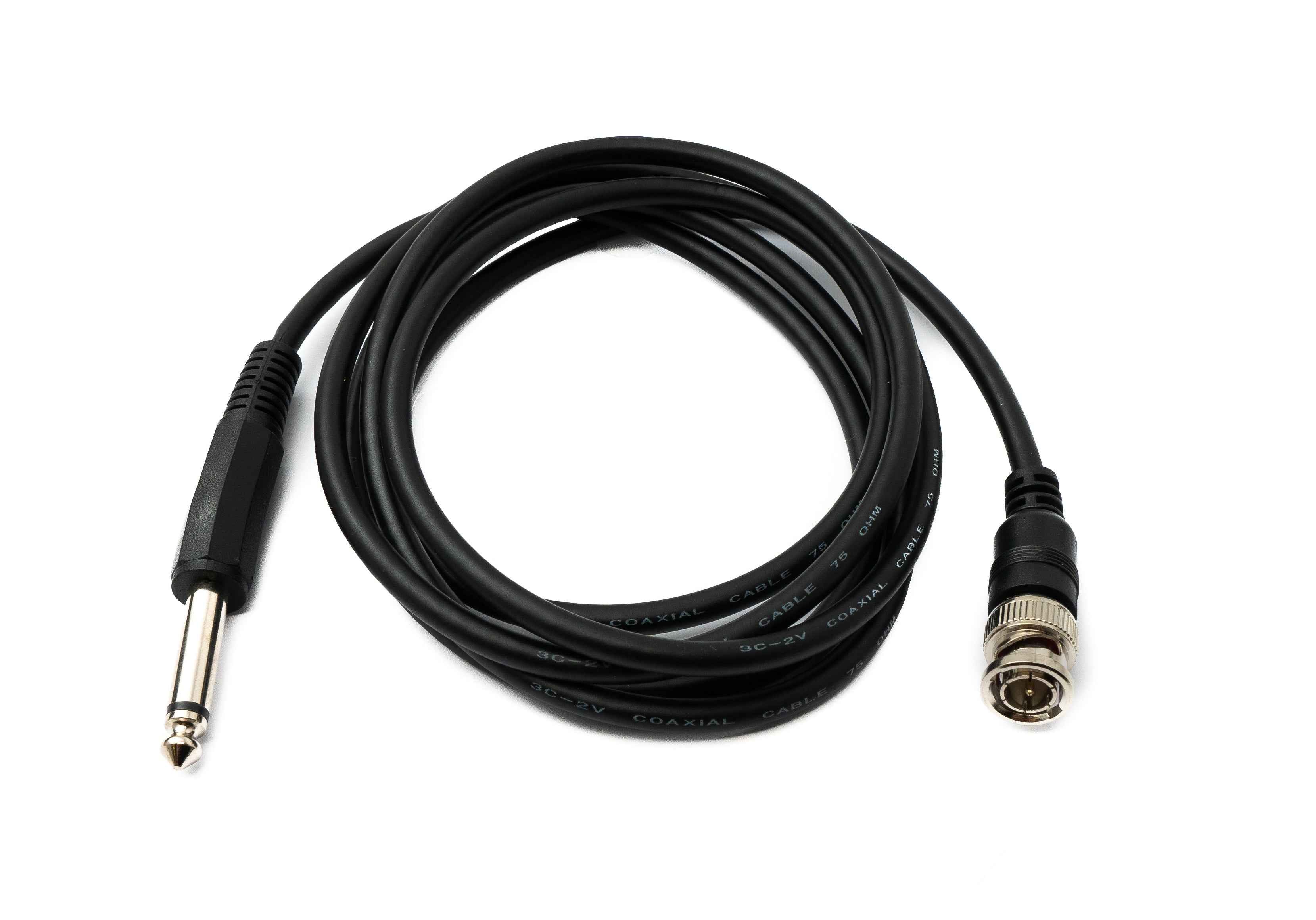 SYSTEM-S Audio Kabel 180 cm 6.35 mm Klinke Stecker zu BNC Buchse AUX in Schwarz