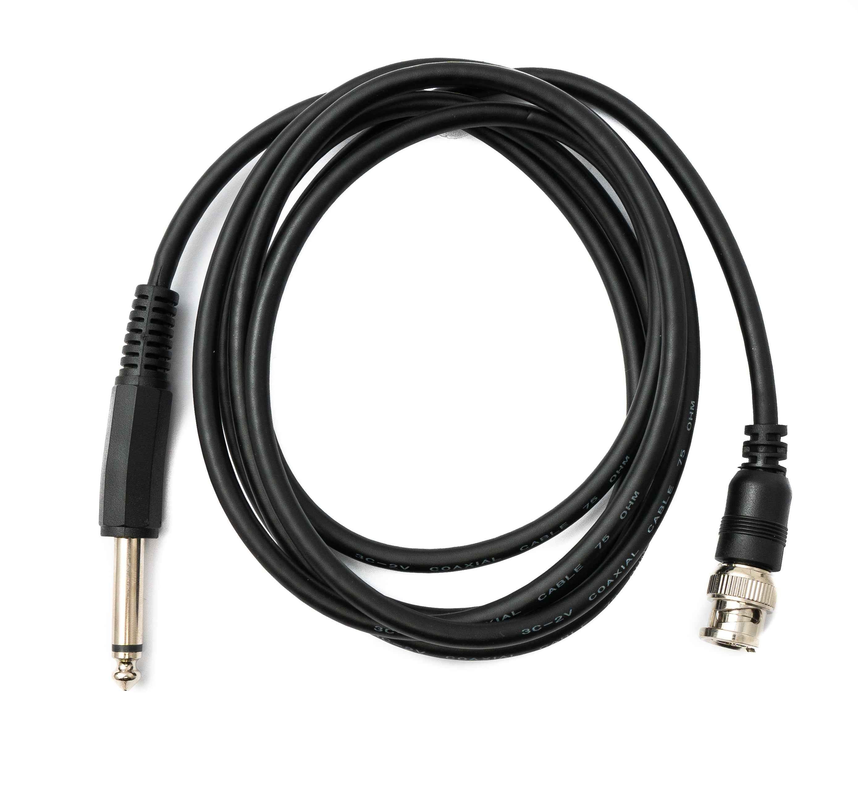 SYSTEM-S Audio Kabel 180 cm 6.35 mm Klinke Stecker zu BNC Buchse AUX in Schwarz