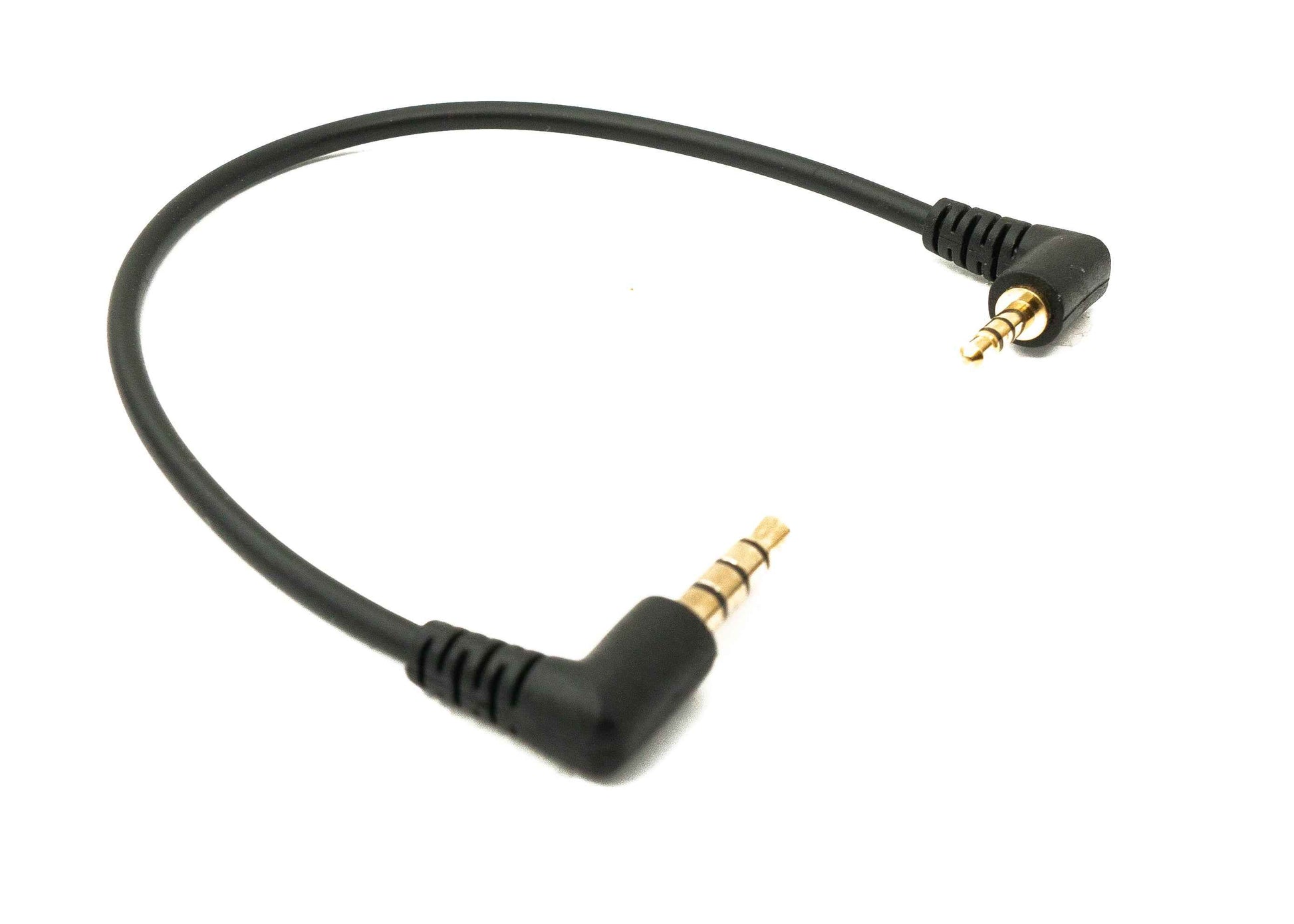 SYSTEM-S Audio Kabel 15 cm 2,5 mm Klinke Stecker zu 3,5 mm Stecker Winkel AUX Schwarz