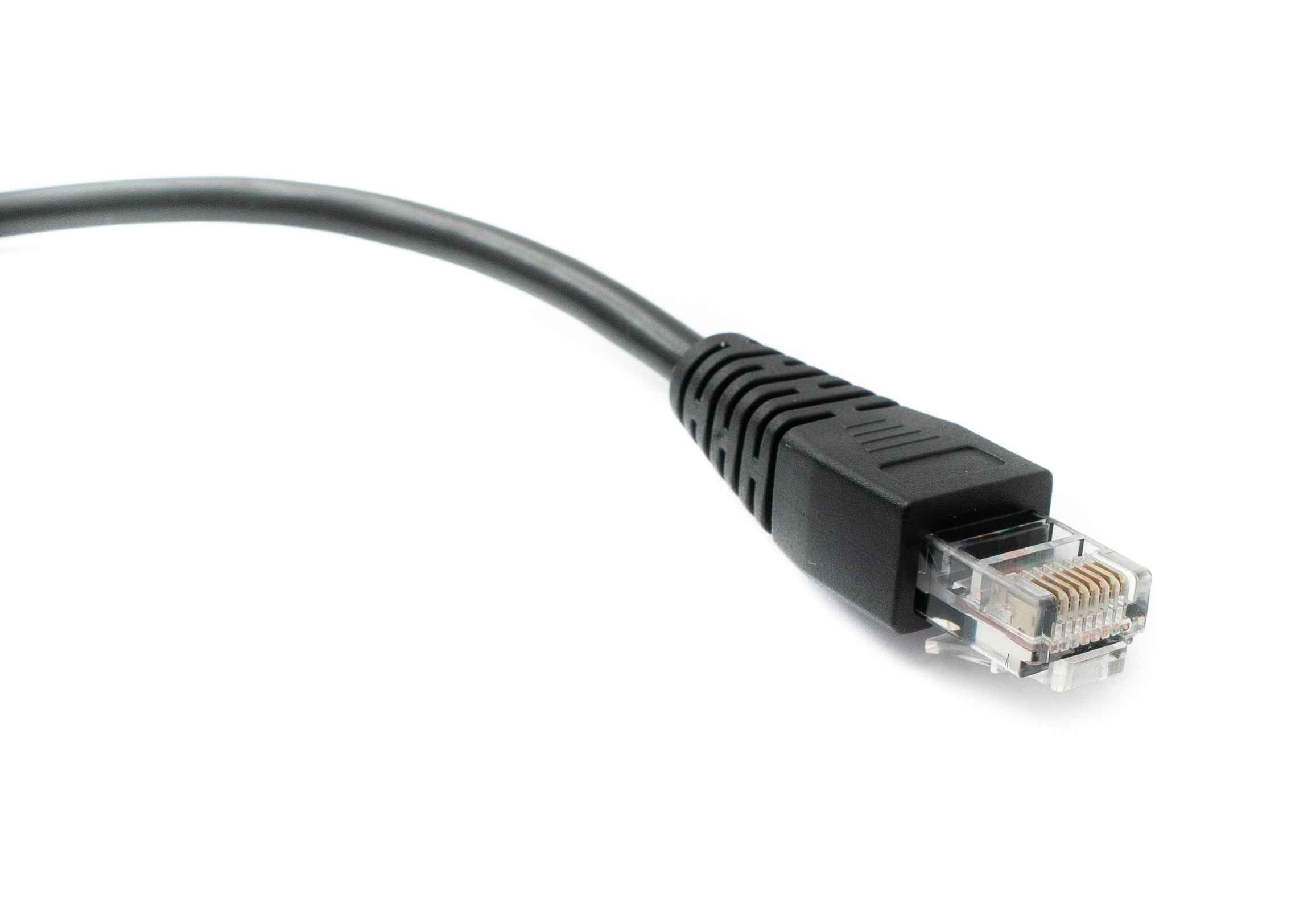 SYSTEM-S LAN Kabel 30 cm RJ45 Stecker zu 8 pin Terminalblock in Schwarz