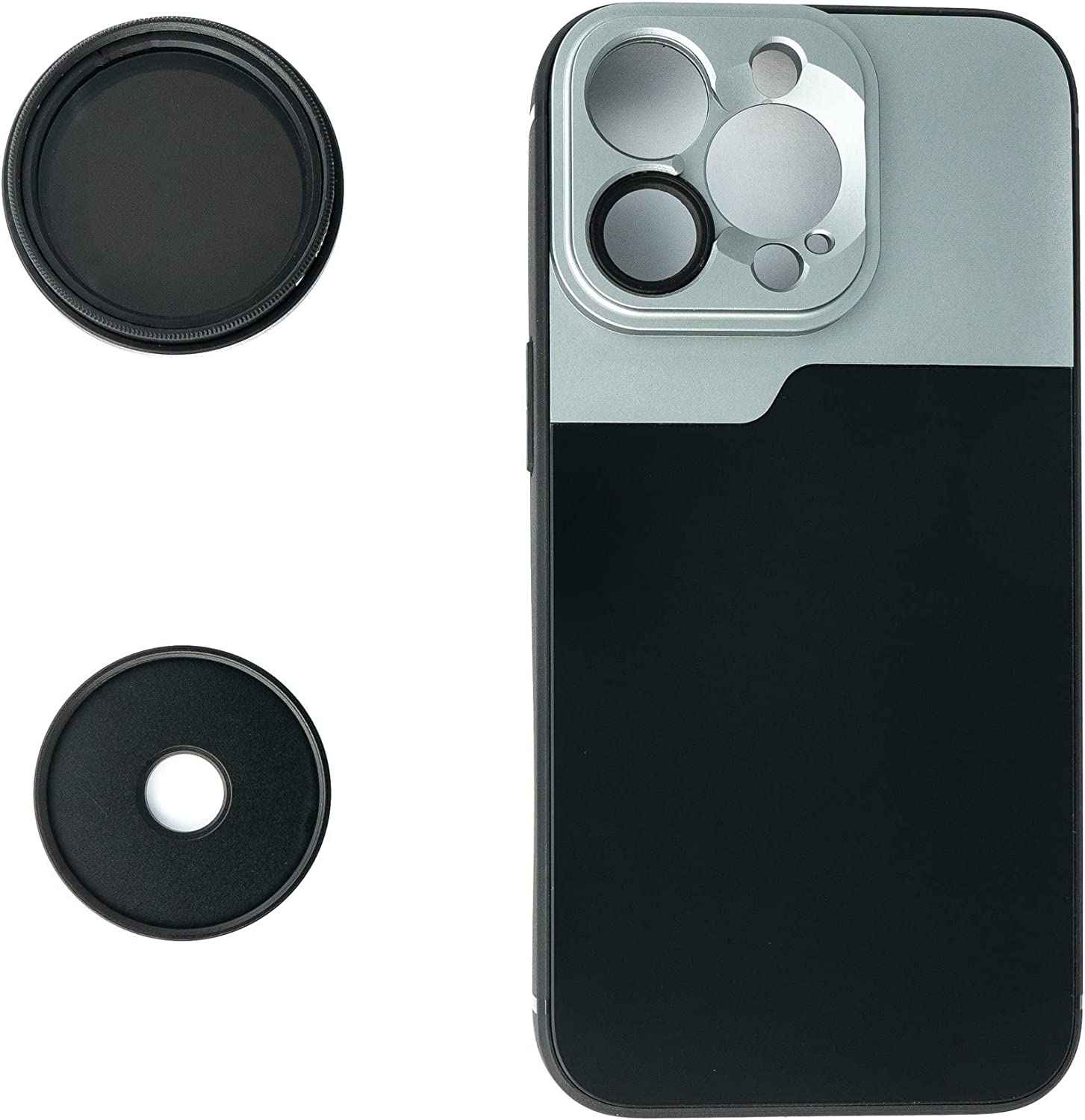 SYSTEM-S ND Vario Filter 37 mm 2 bis 4000 Neutraldichte mit Hülle für iPhone 14 Pro