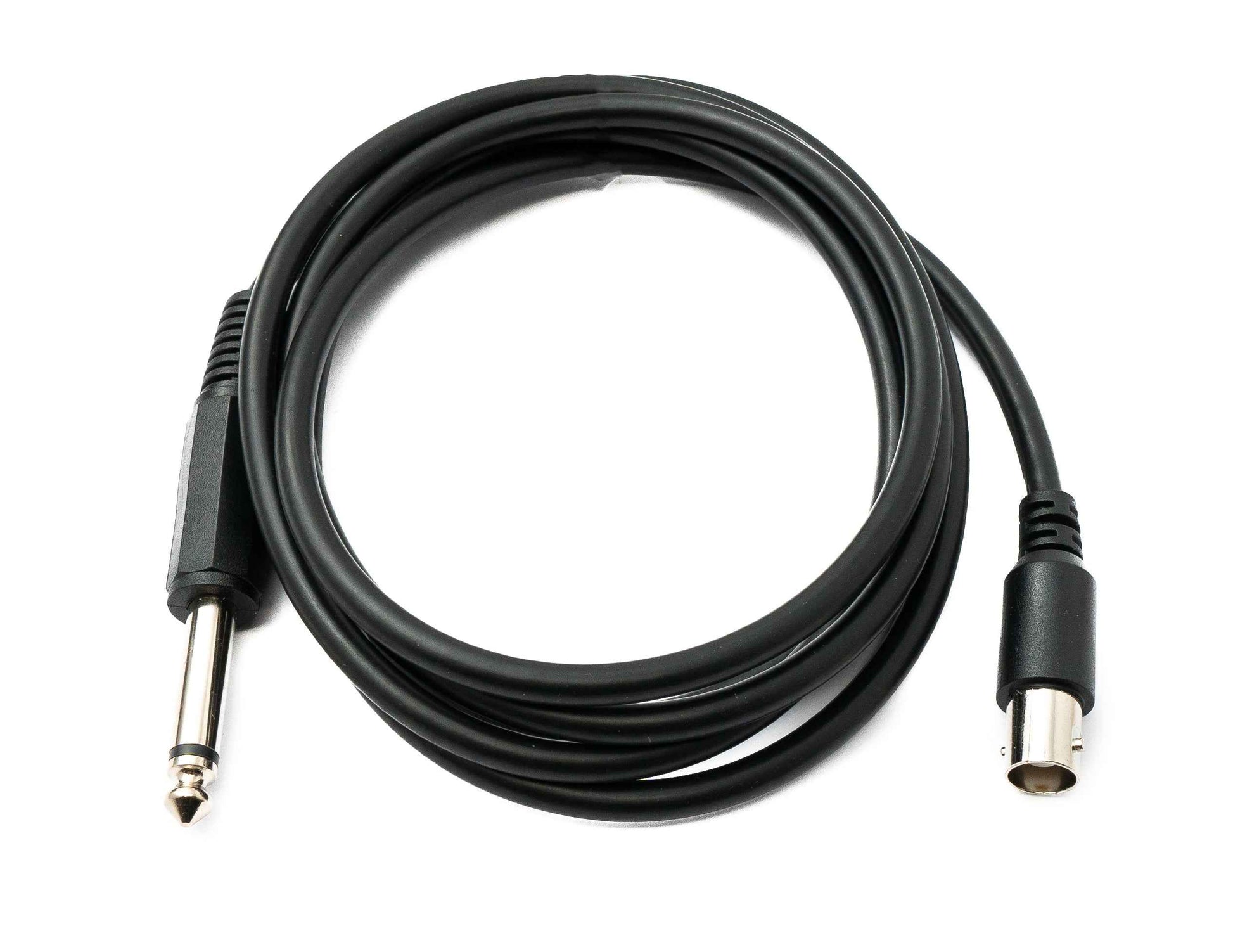 SYSTEM-S Audio Kabel 180 cm 6.35 mm Klinke Stecker zu BNC Stecker AUX in Schwarz