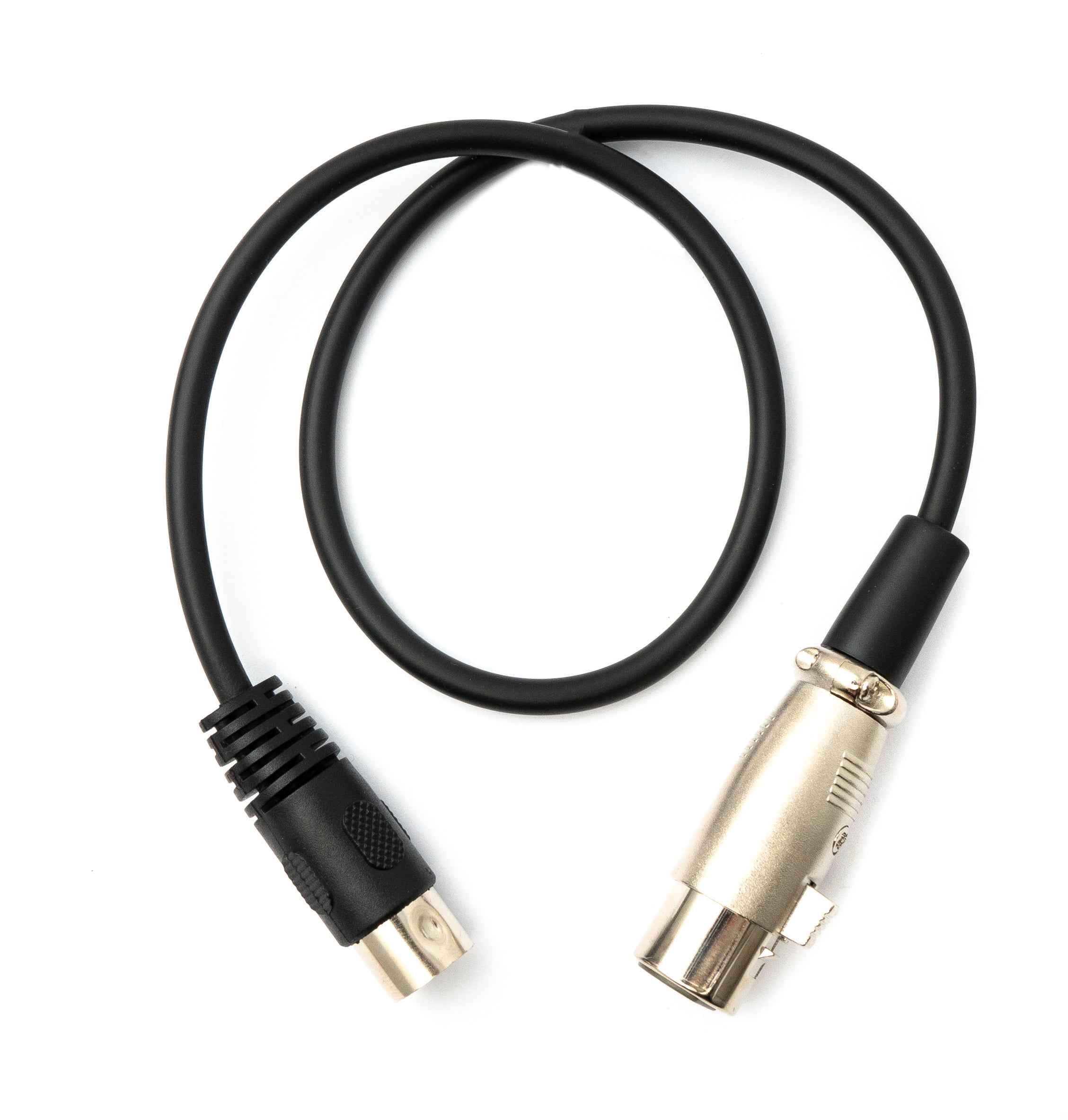 SYSTEM-S Audio Kabel 50 cm XLR 3 polig Buchse zu DIN 5 polig Stecker in Schwarz