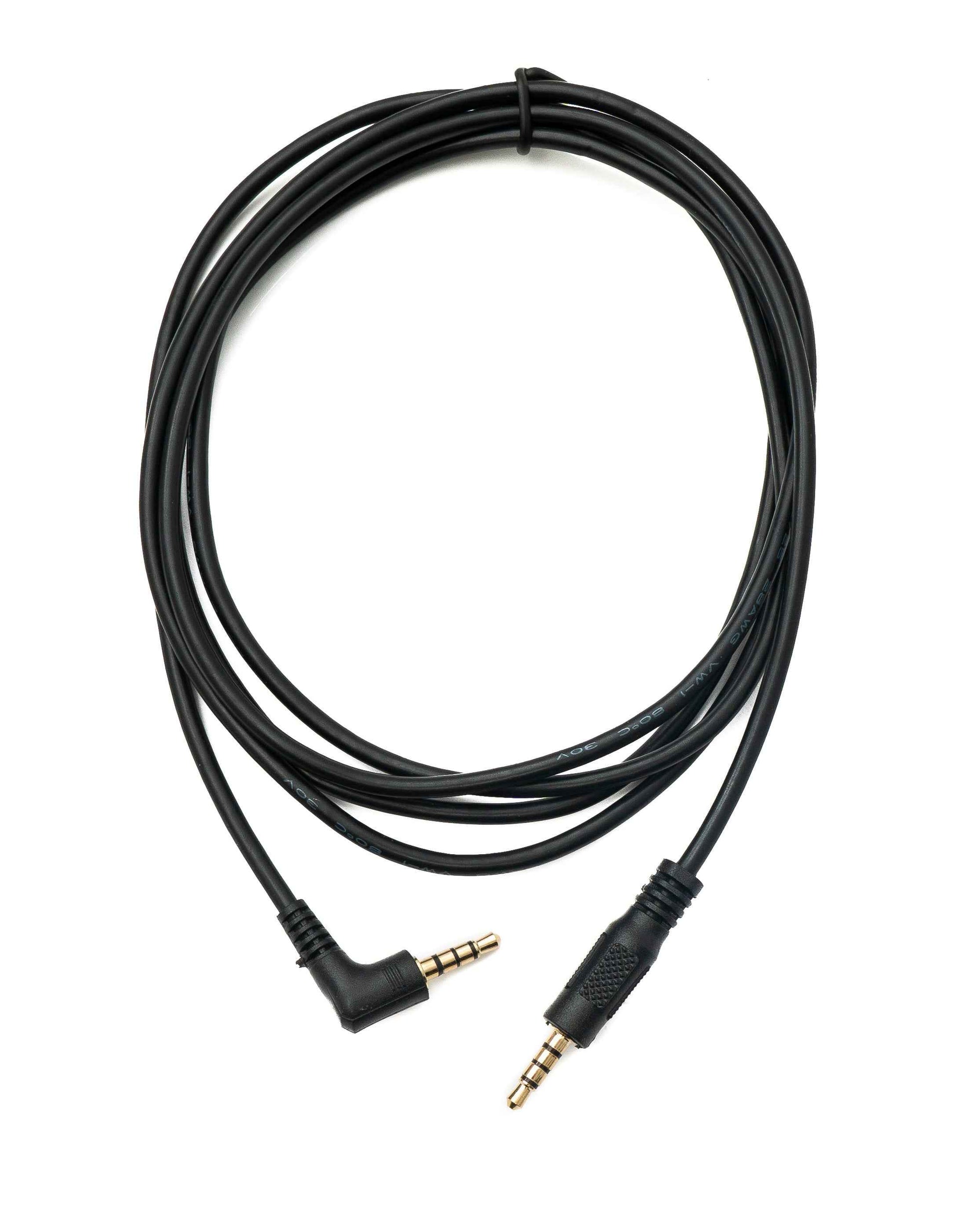 SYSTEM-S Audio Klinke Kabel 180 cm 3,5 mm TRRS Stecker zu Stecker Winkel AUX Schwarz