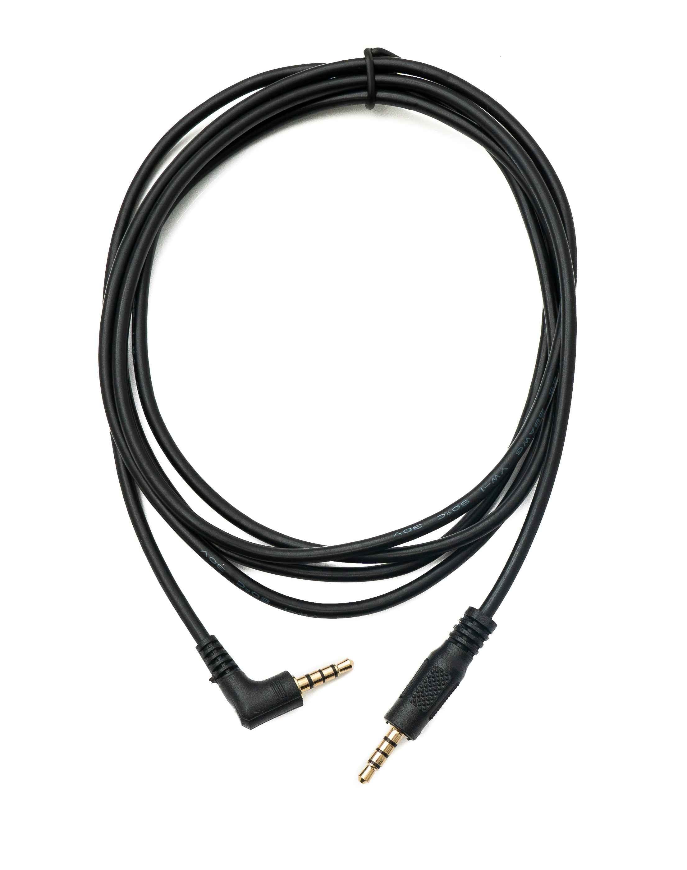 SYSTEM-S Audio Klinke Kabel 180 cm 3,5 mm TRRS Stecker zu Stecker Winkel AUX Schwarz