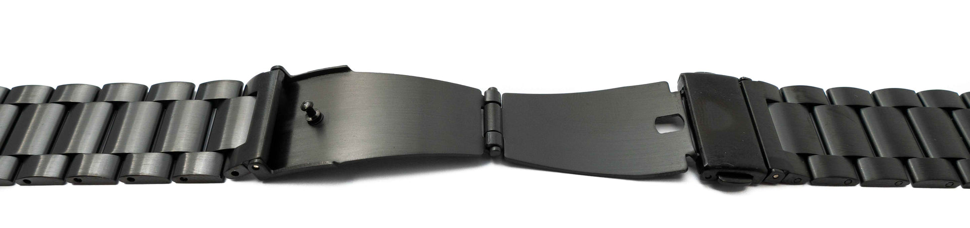 SYSTEM-S Armband 20 mm aus Metall für Samsung Galaxy Watch 4 Smartwatch Schwarz
