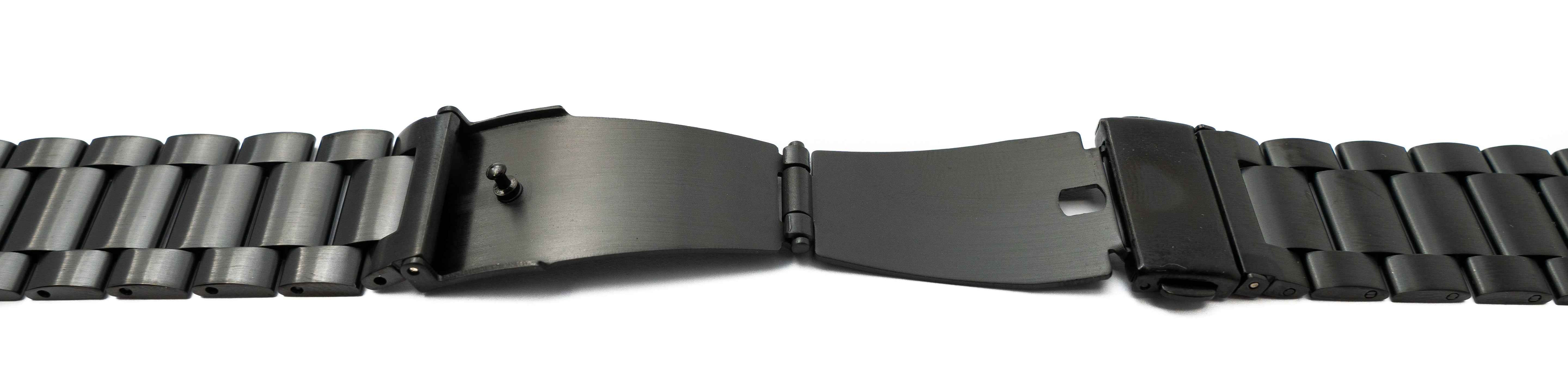 SYSTEM-S Armband 20 mm aus Metall für Samsung Galaxy Watch 4 Smartwatch Schwarz