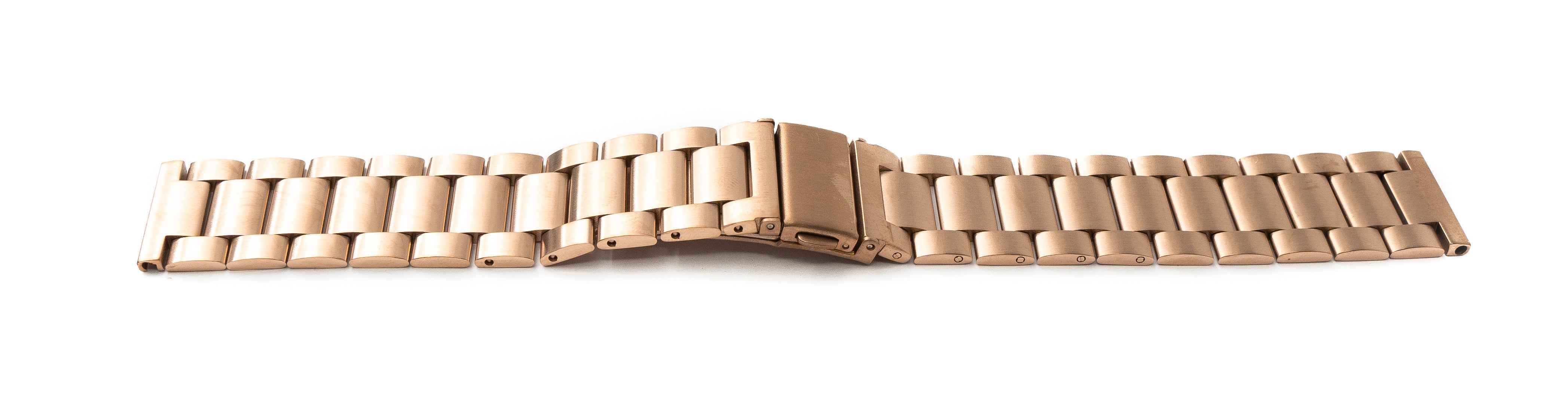 SYSTEM-S Armband 20 mm aus Metall für Samsung Galaxy Watch 4 Smartwatch in Rosa