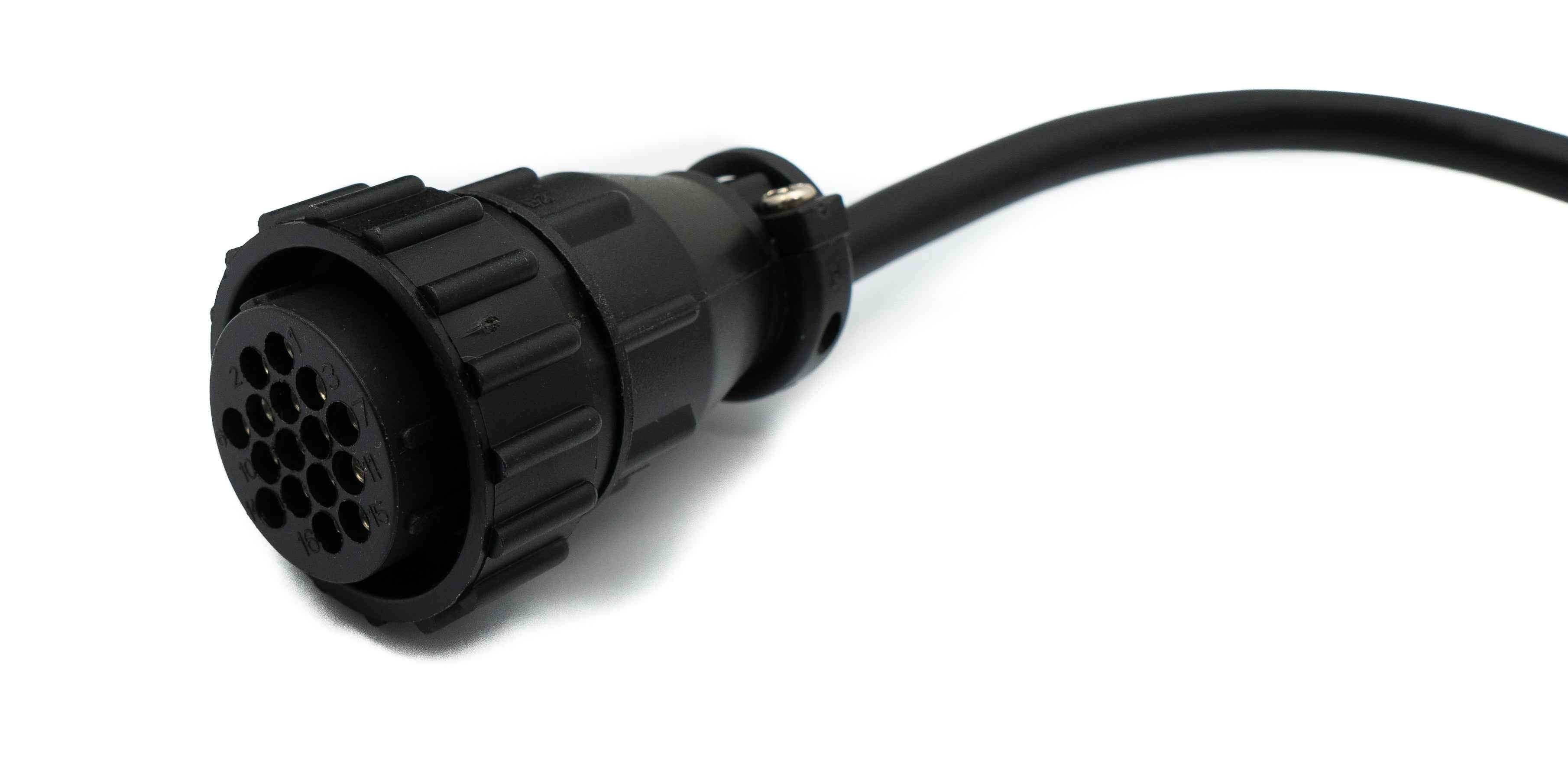 SYSTEM-S OBD Kabel 20 cm OBD 2 Buchse für Scania 16pin in Schwarz für Auto Diagnose