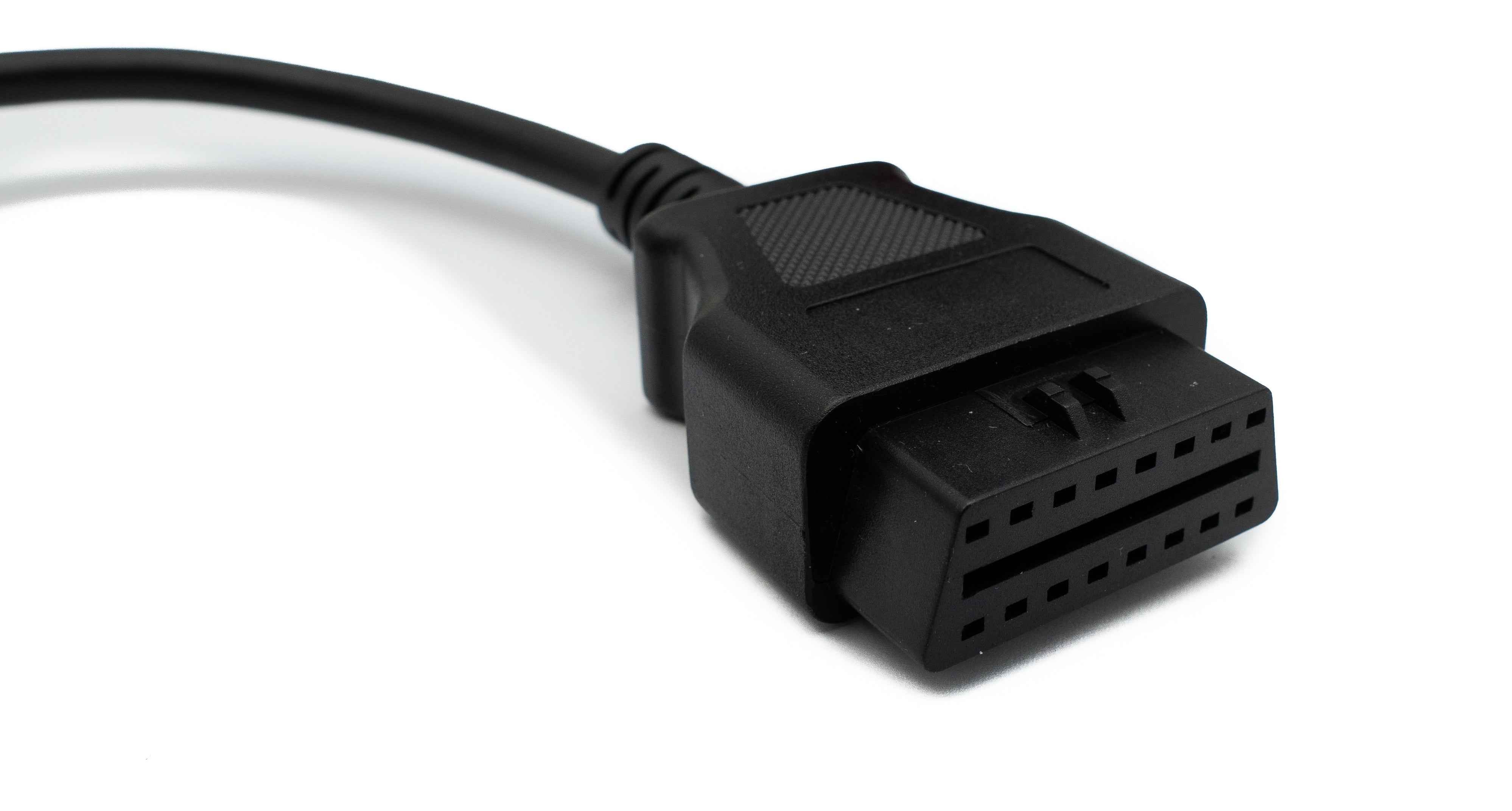 SYSTEM-S OBD Kabel 20 cm OBD 2 Buchse für Scania 16pin in Schwarz für Auto Diagnose