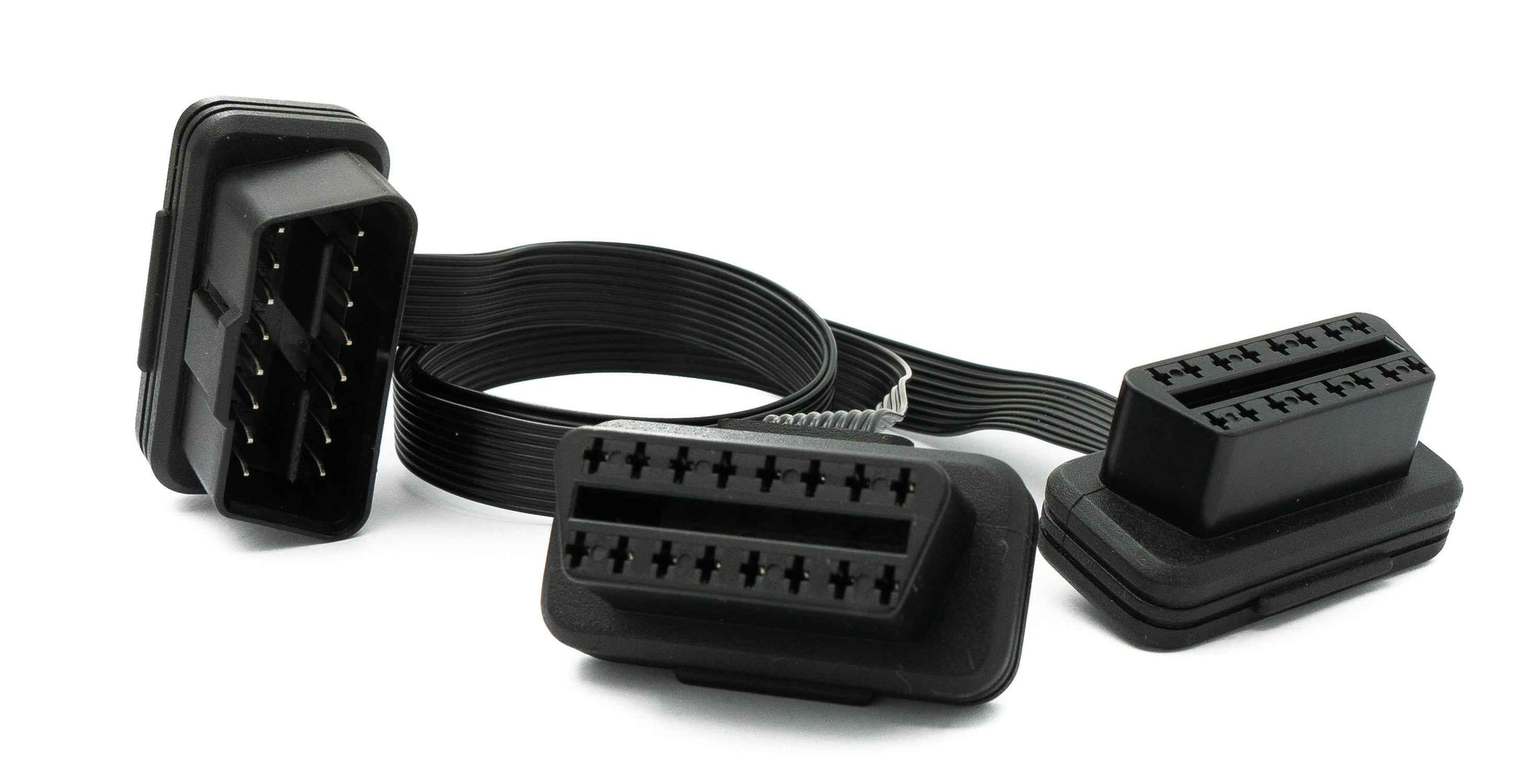 SYSTEM-S OBD Y Kabel 30 cm OBD 2 16pin J1962M Stecker zu 2x J1962F Buchse flach für Auto