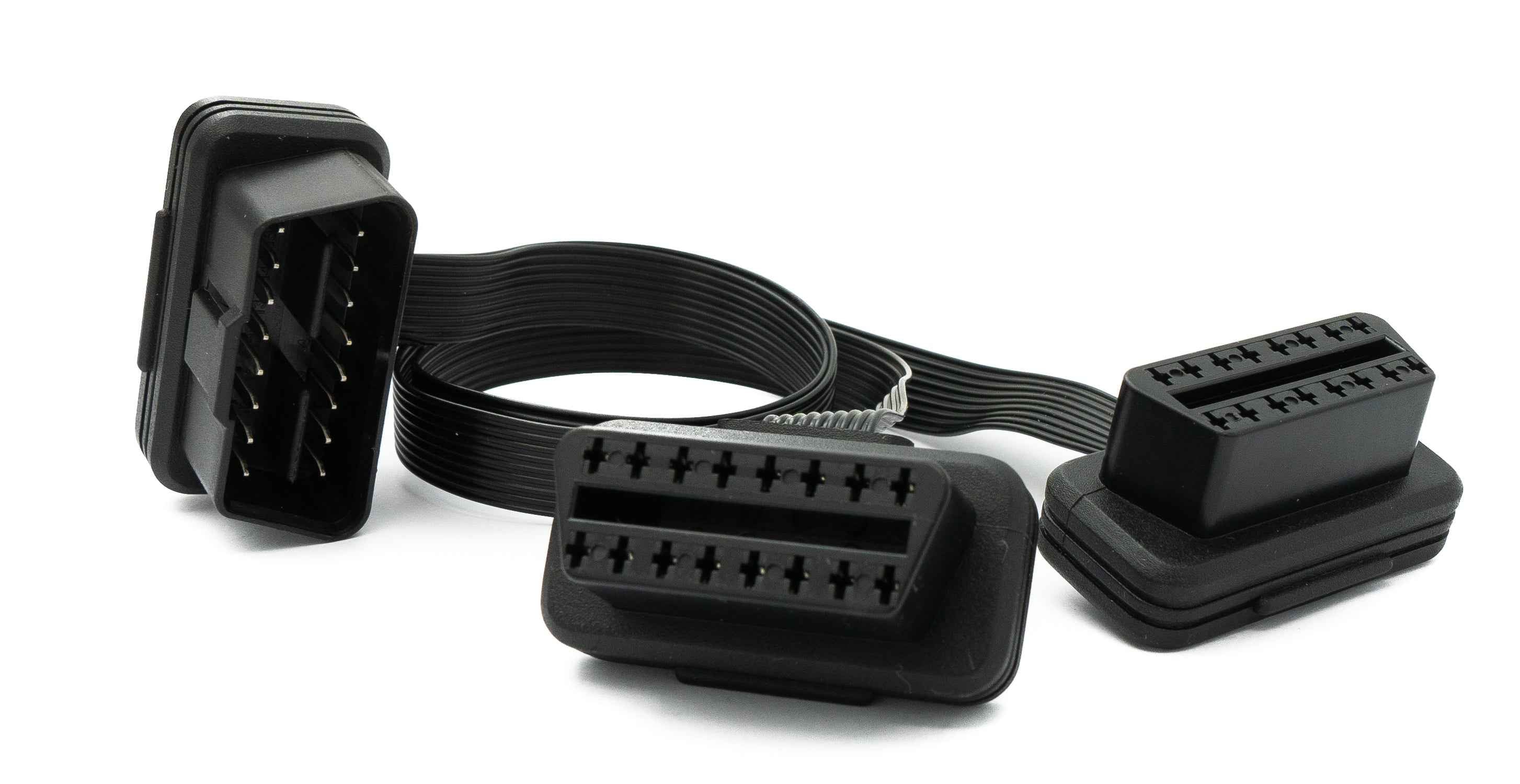SYSTEM-S OBD Y Kabel 30 cm OBD 2 16pin J1962M Stecker zu 2x J1962F Buchse flach für Auto